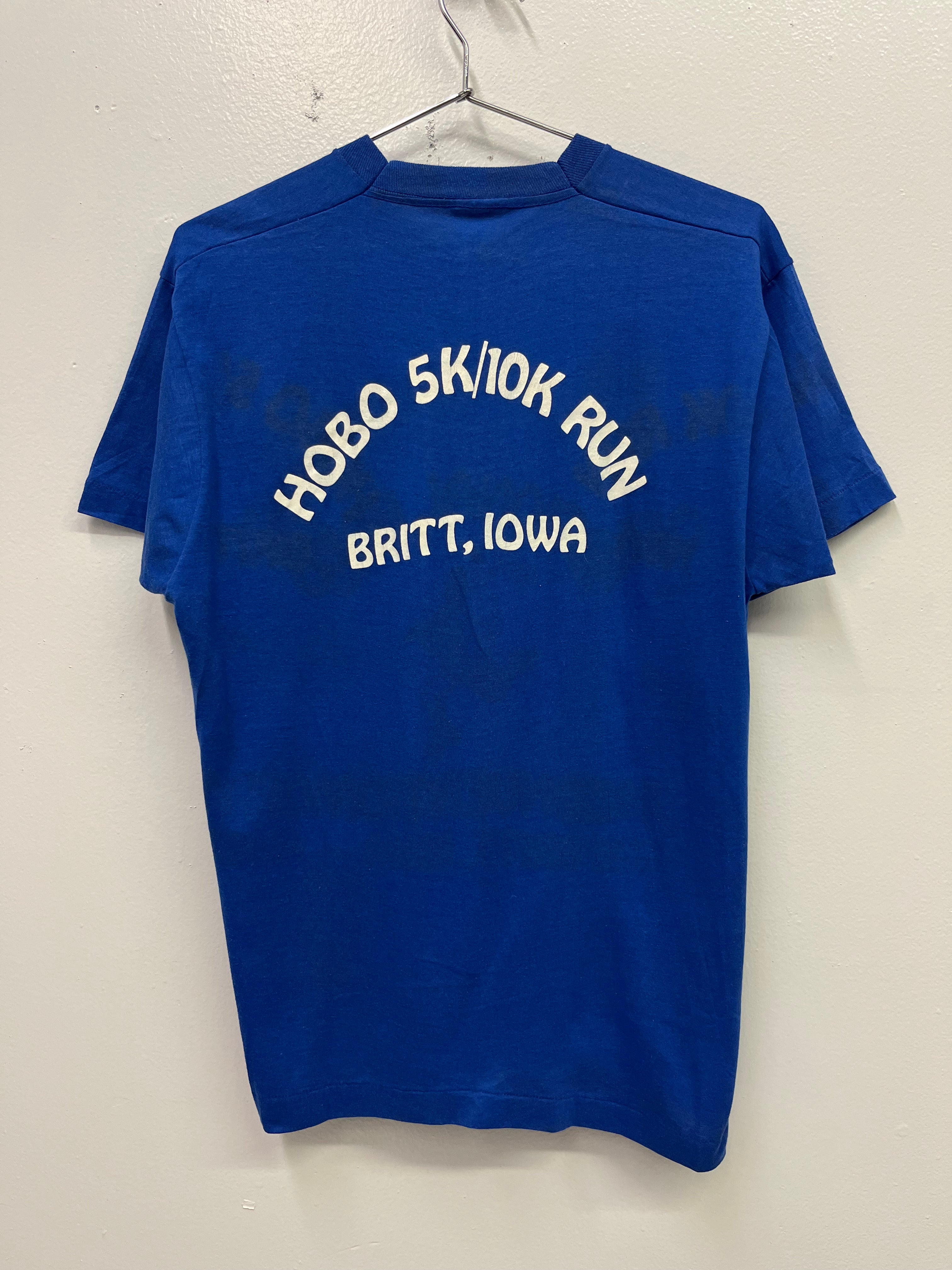 1980s National Hobo Convention Race T-Shirt - Blue - L