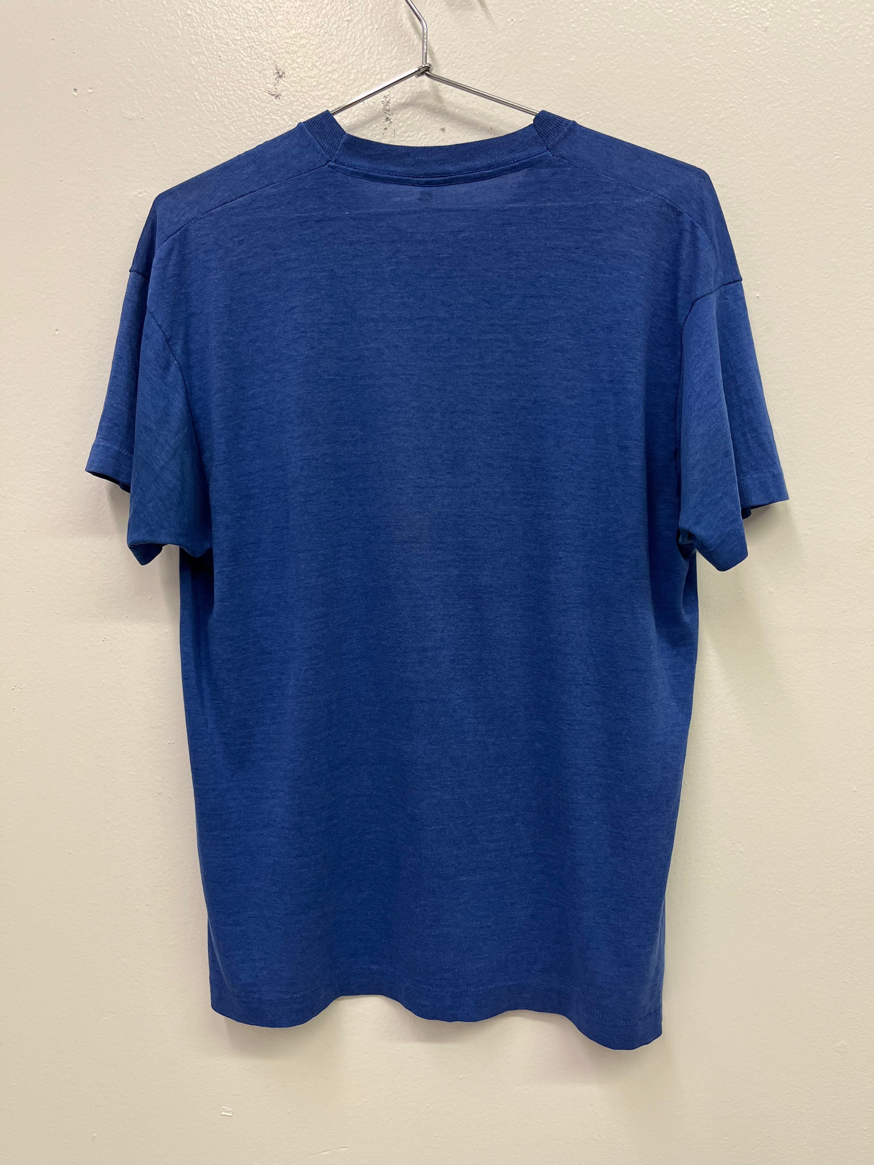1980s New York City Subway Novelty T-Shirt - Blue - L/XL
