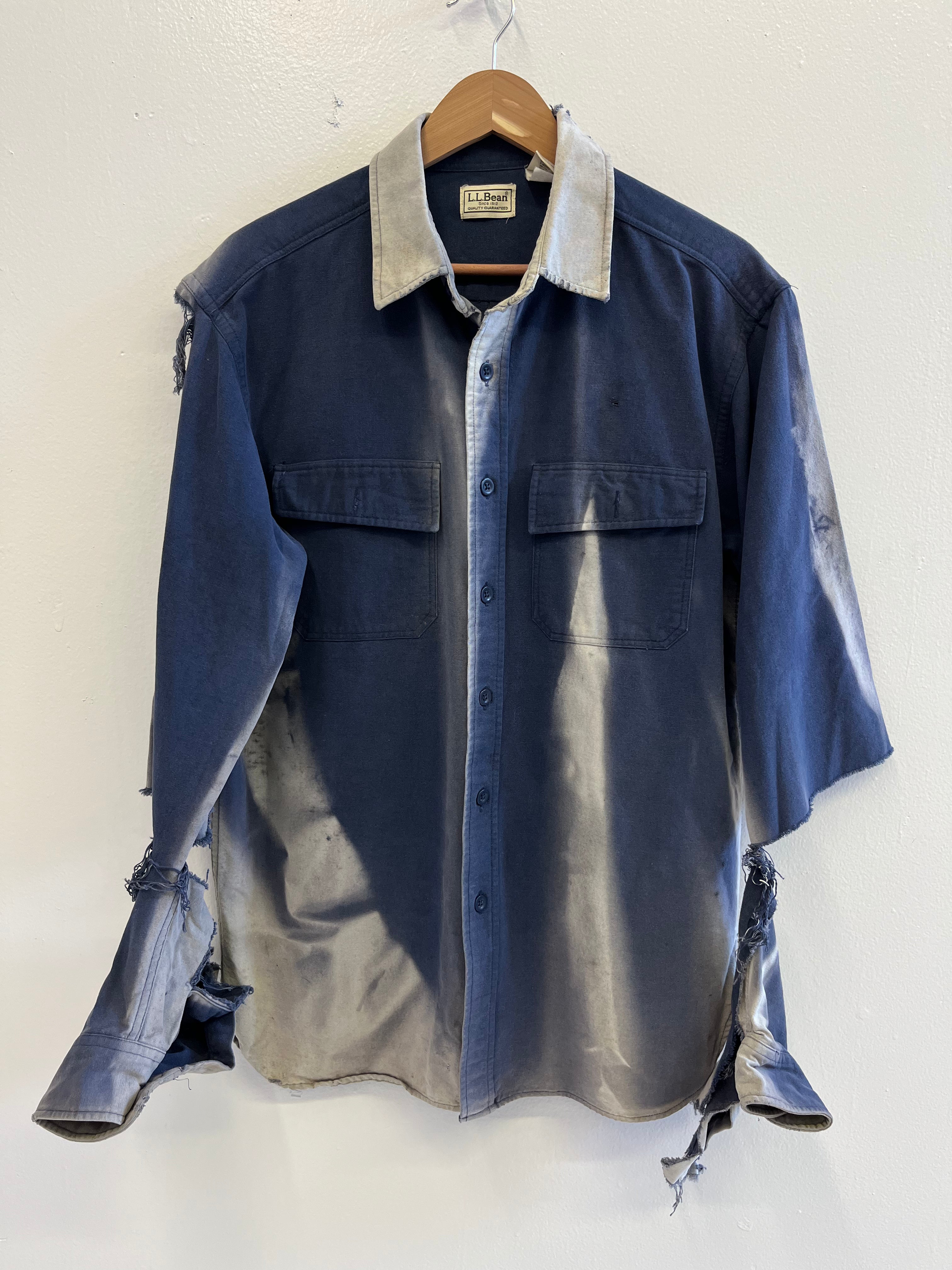 1980/90s LL Bean Sun Drenched & Thrashed Heavy Cotton Shirt - M/L