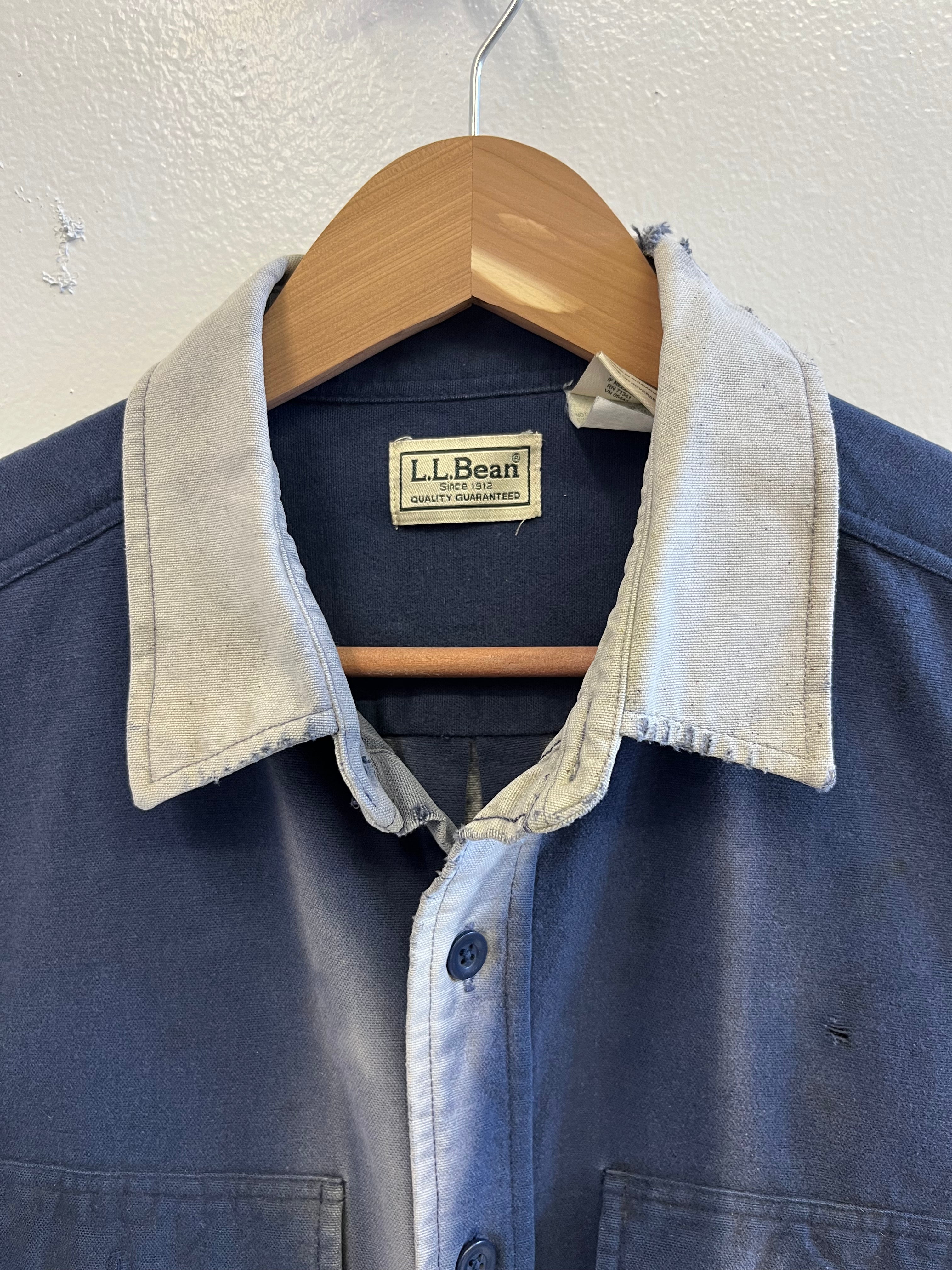 1980/90s LL Bean Sun Drenched & Thrashed Heavy Cotton Shirt - M/L