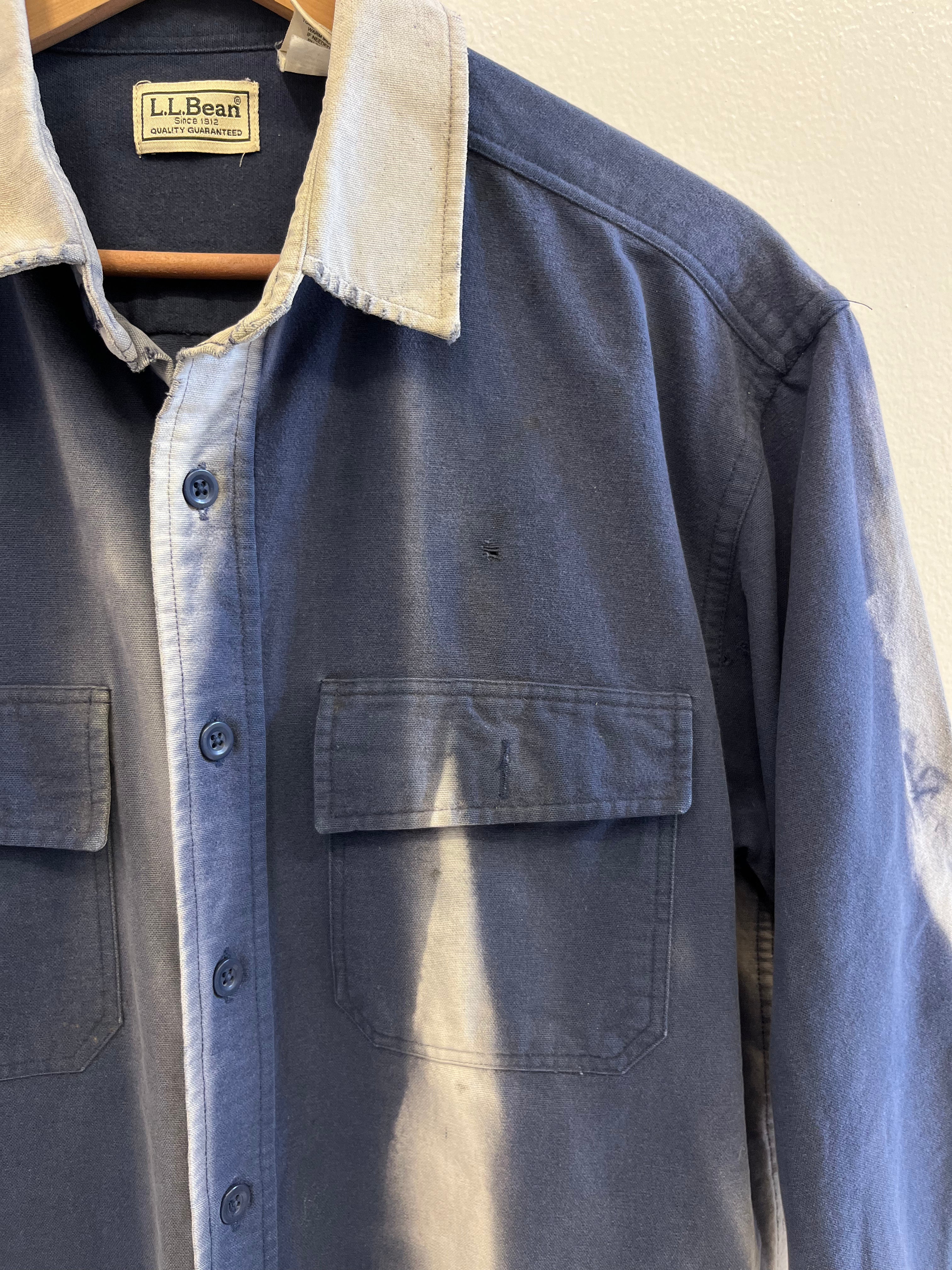 1980/90s LL Bean Sun Drenched & Thrashed Heavy Cotton Shirt - M/L