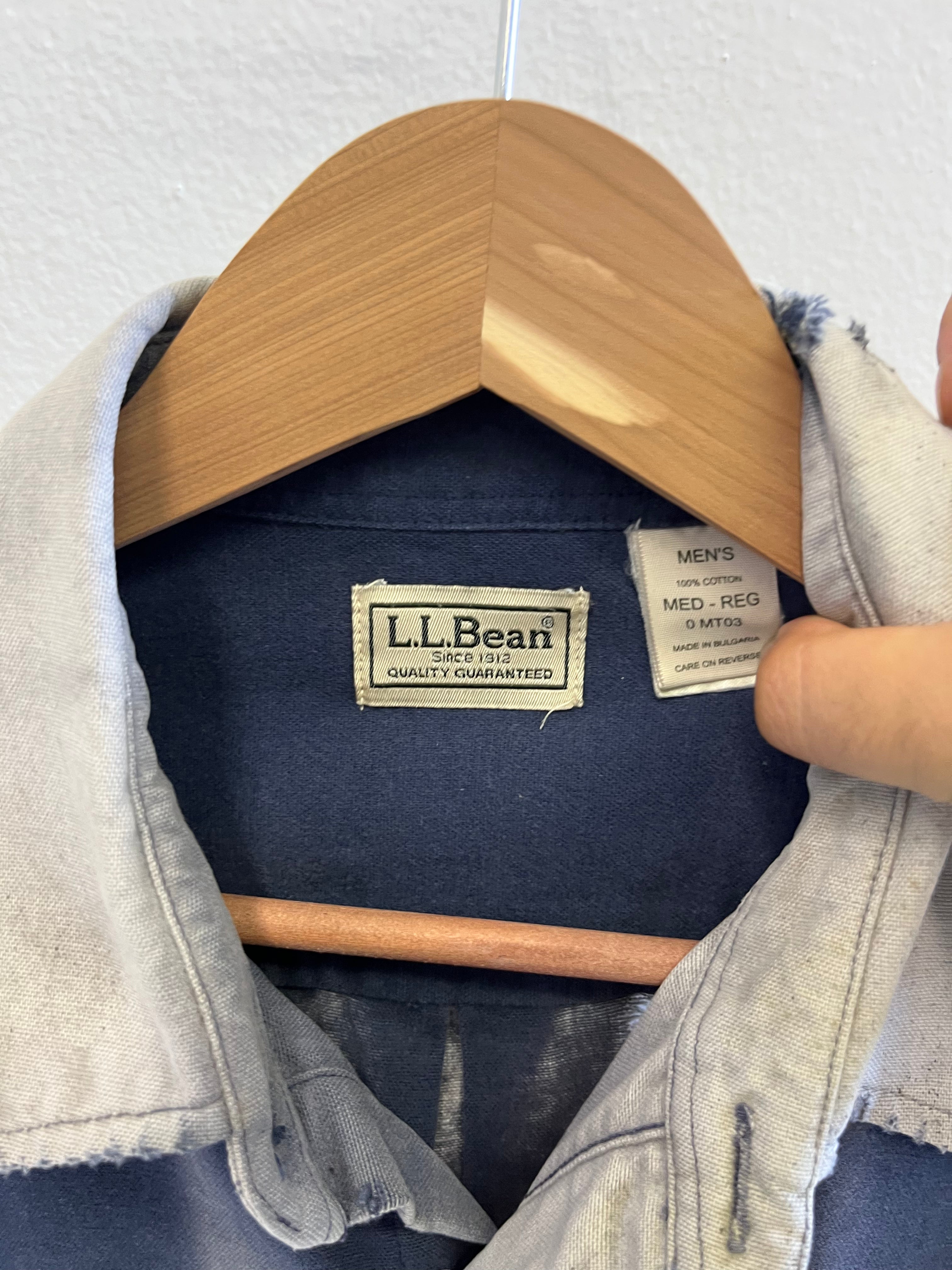 1980/90s LL Bean Sun Drenched & Thrashed Heavy Cotton Shirt - M/L