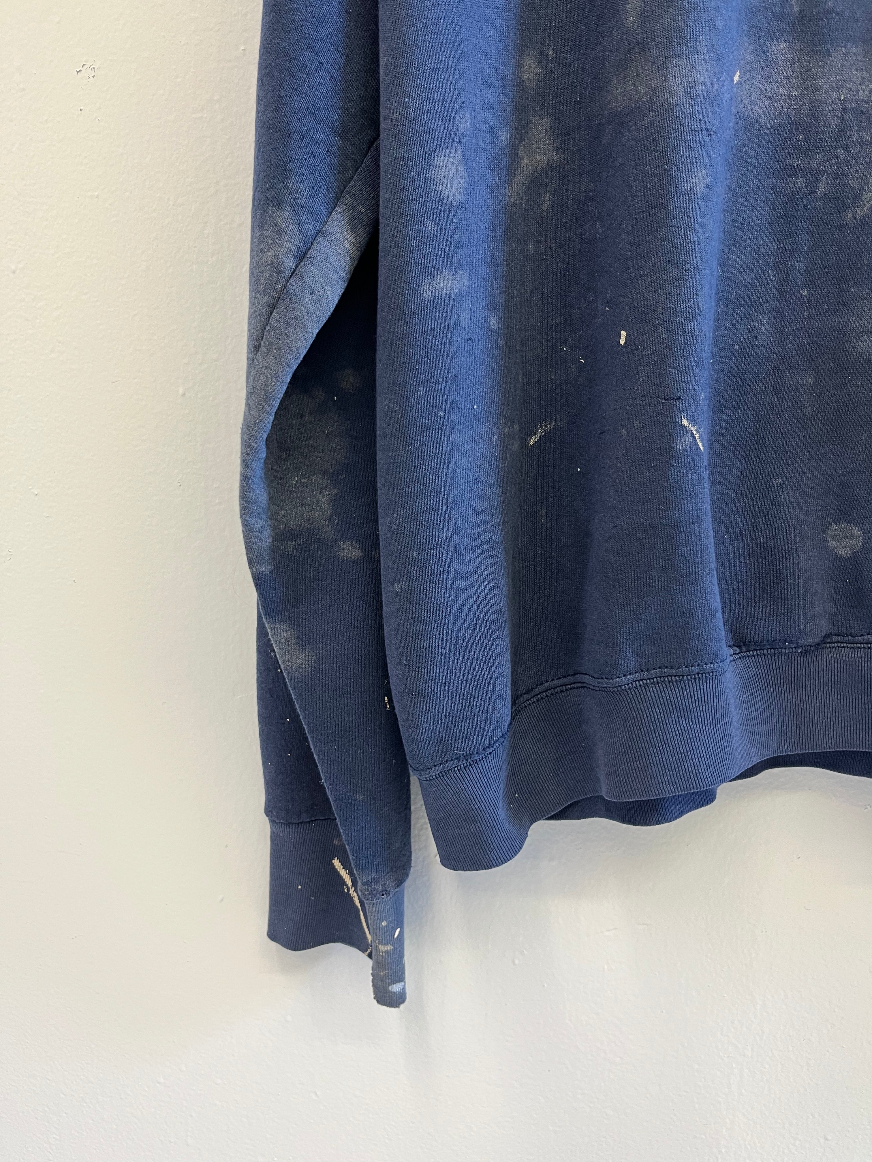 1990s Distressed Bootleg 'Nike Air' Crewneck Sweatshirt - Faded Navy - XL