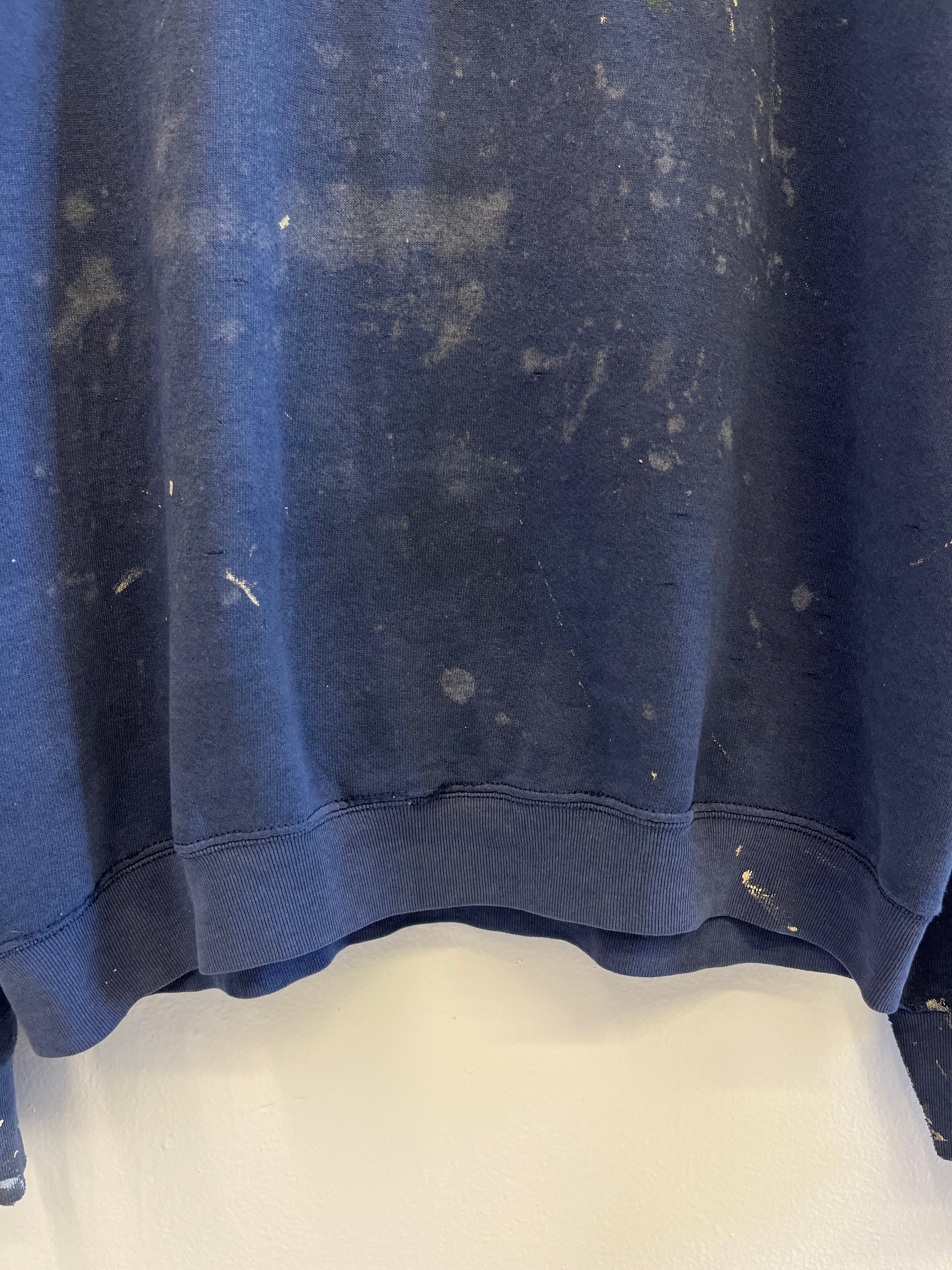 1990s Distressed Bootleg 'Nike Air' Crewneck Sweatshirt - Faded Navy - XL