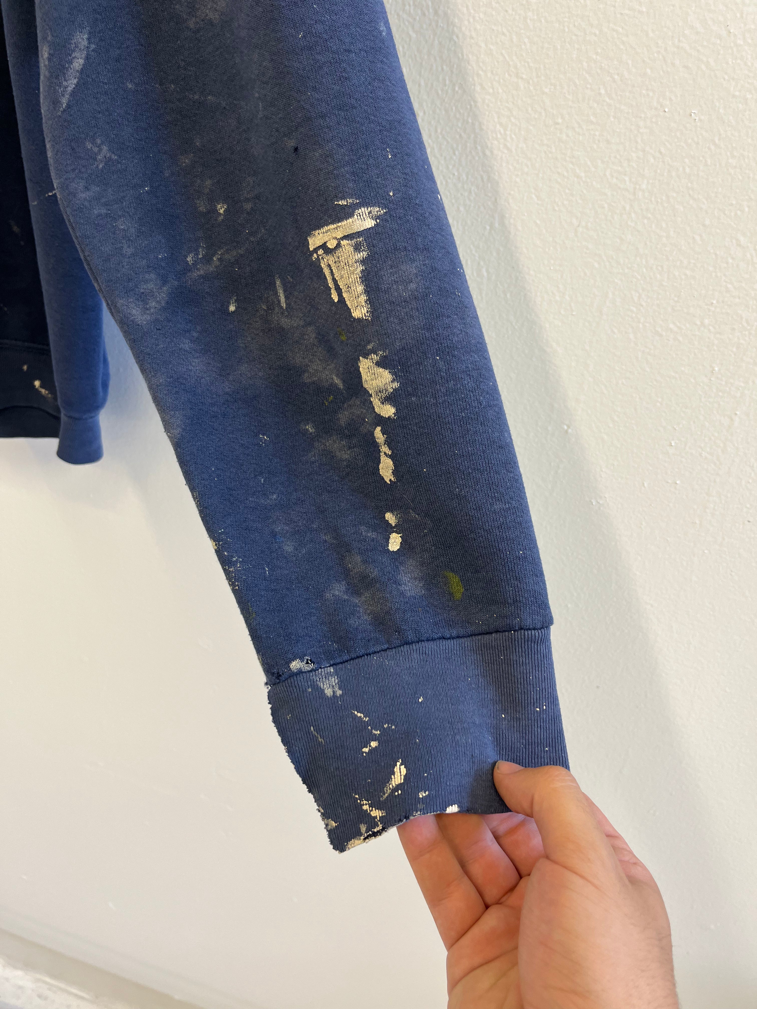 1990s Distressed Bootleg 'Nike Air' Crewneck Sweatshirt - Faded Navy - XL