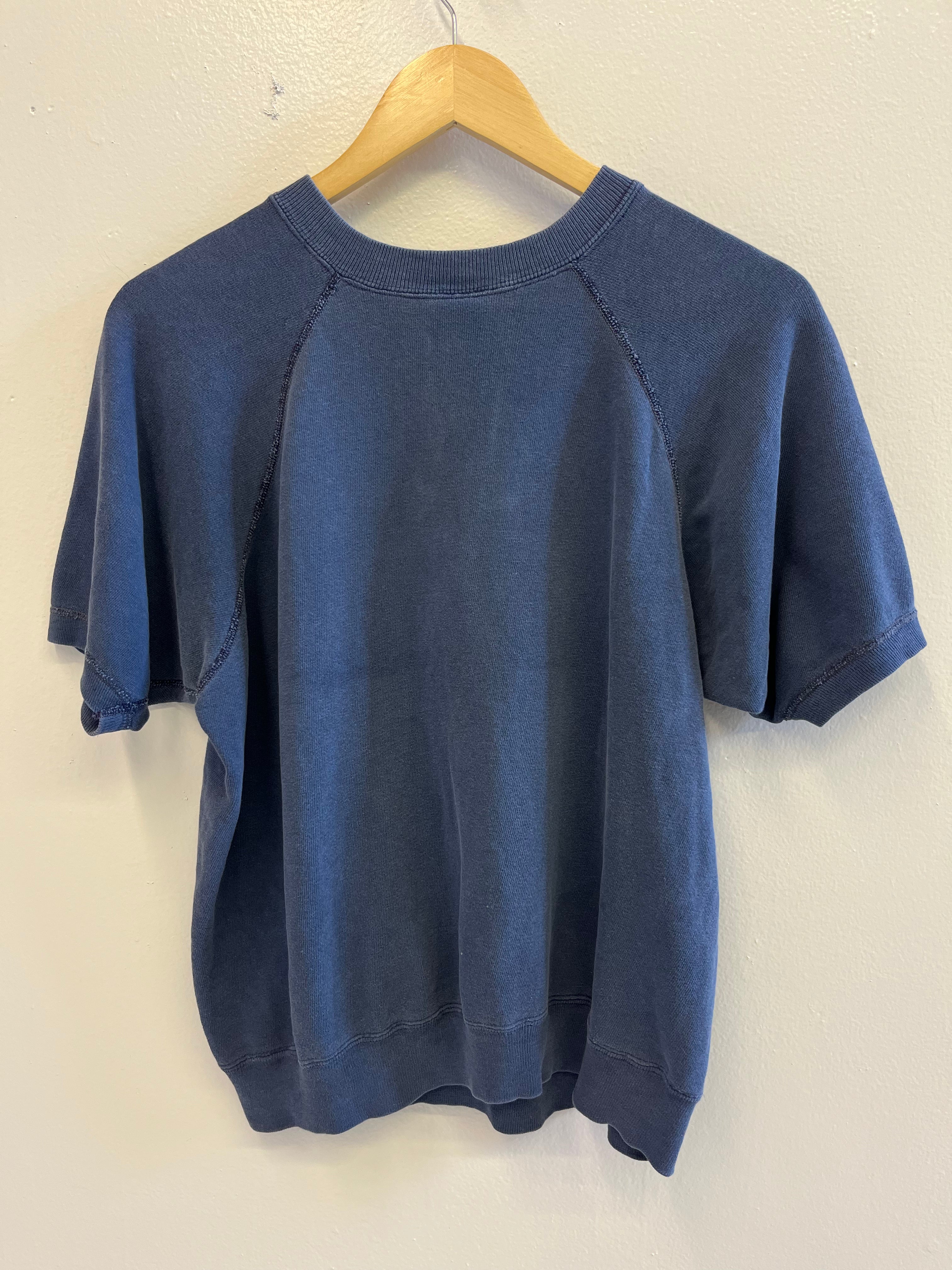 1960s 'Keyettes' Raglan Short-Sleeve Sweatshirt - Faded Navy - S/M