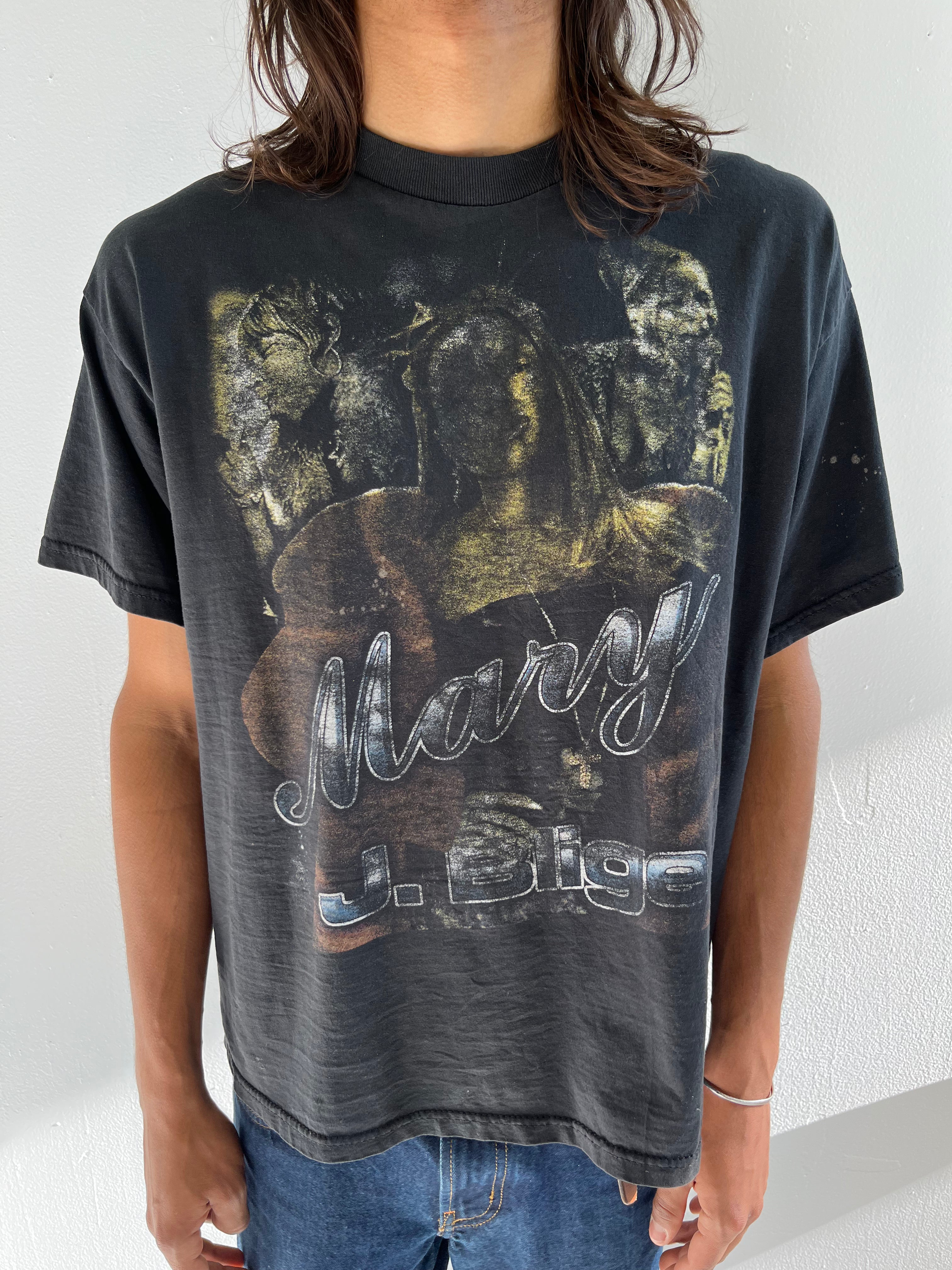 '90s Mary J. Blige Distressed Rap Tee - Black/Faded Black - L