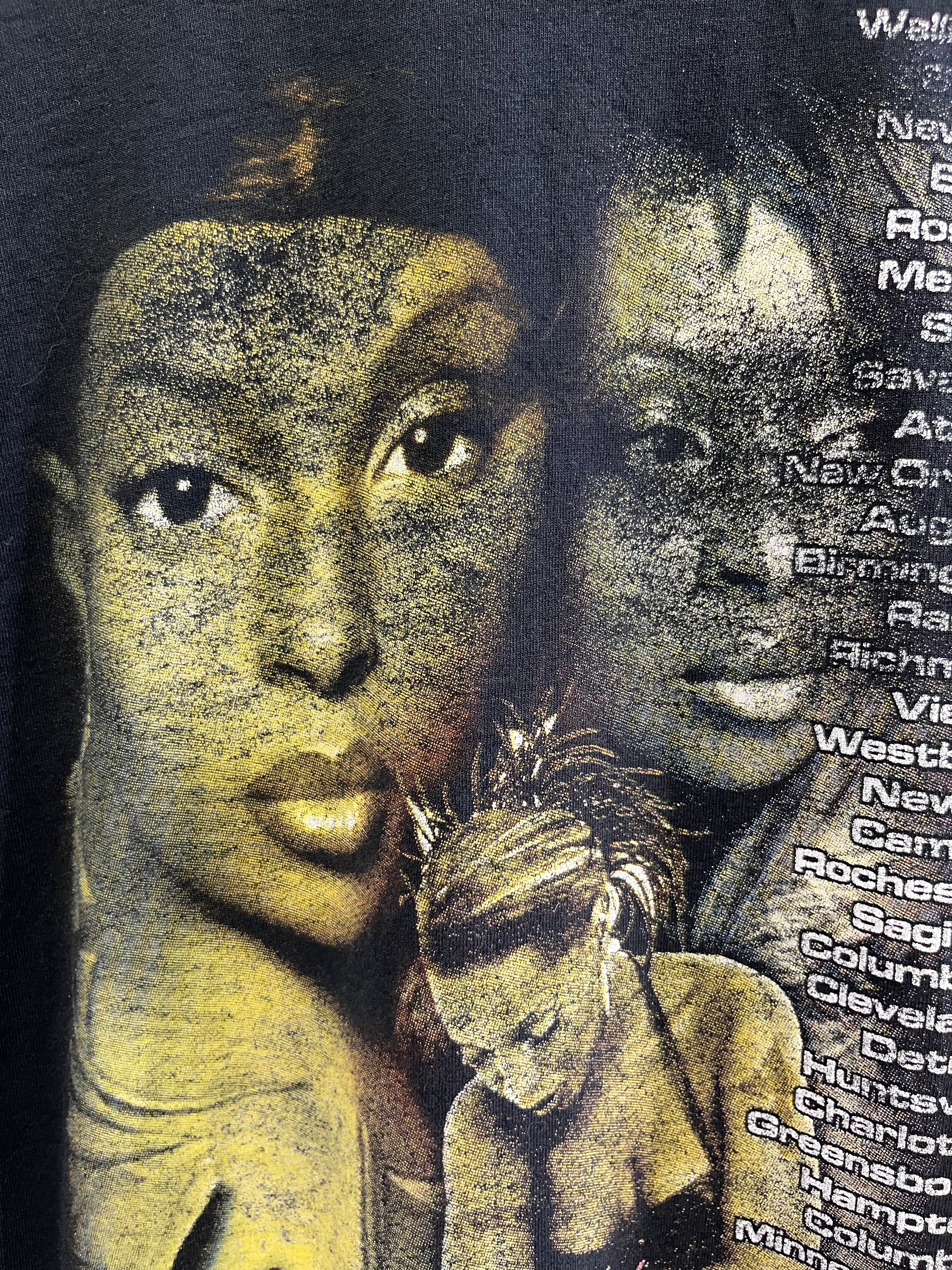 '90s Mary J. Blige Distressed Rap Tee - Black/Faded Black - L