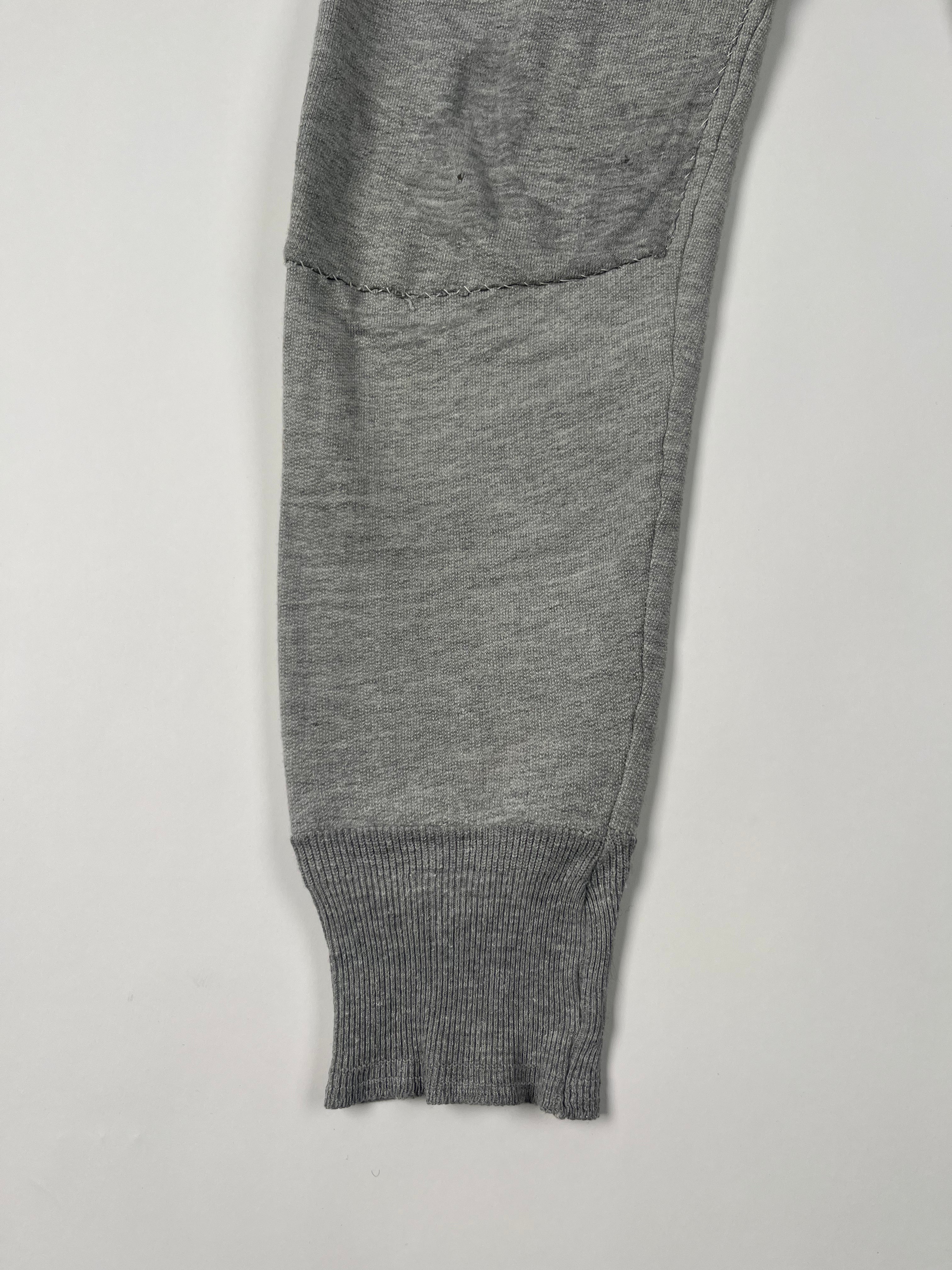 1920/30s Distressed & Patched French Long Johns/Sweat Pants - Heather Grey - 30-32