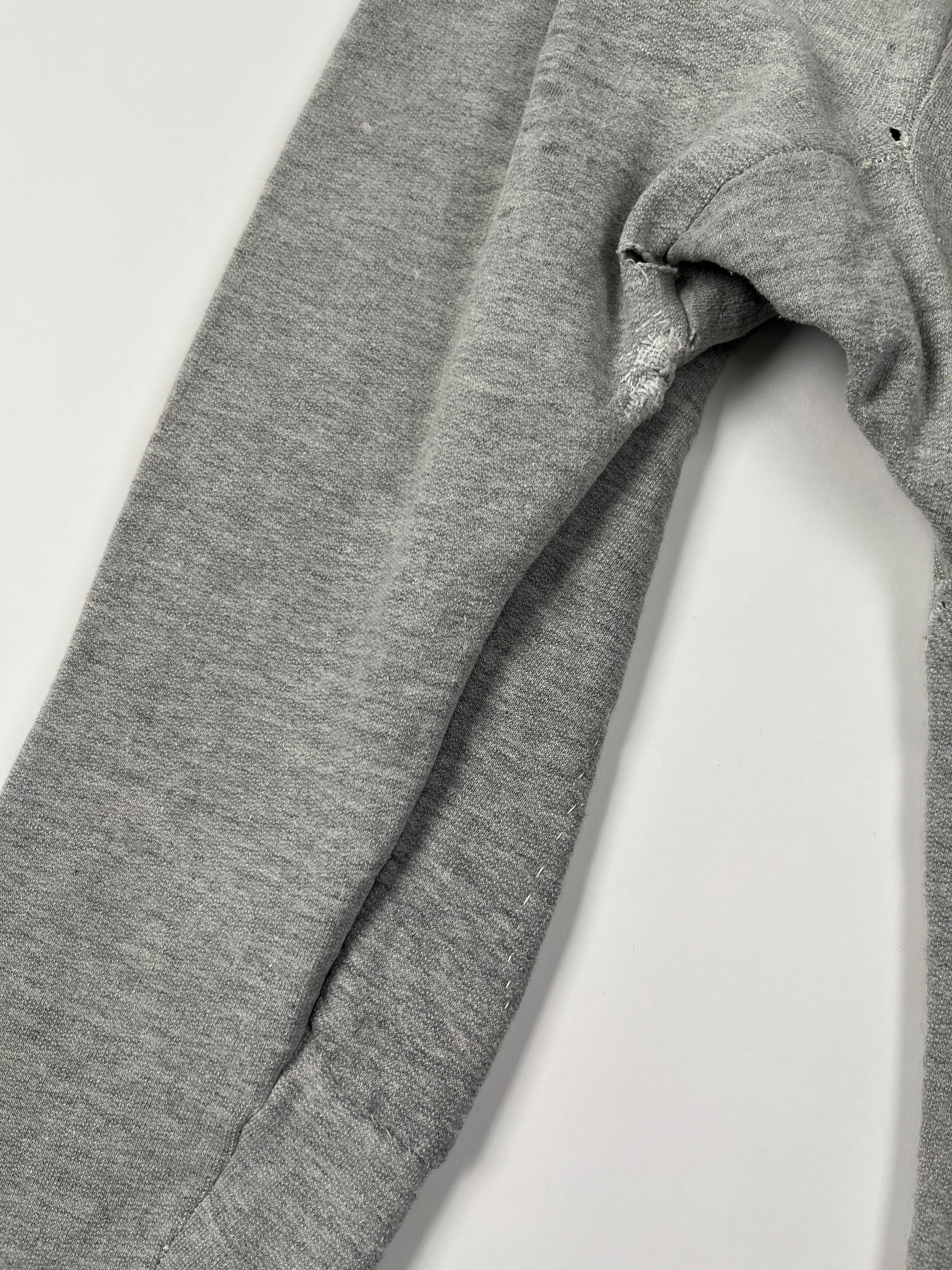 1920/30s Distressed & Patched French Long Johns/Sweat Pants - Heather Grey - 30-32