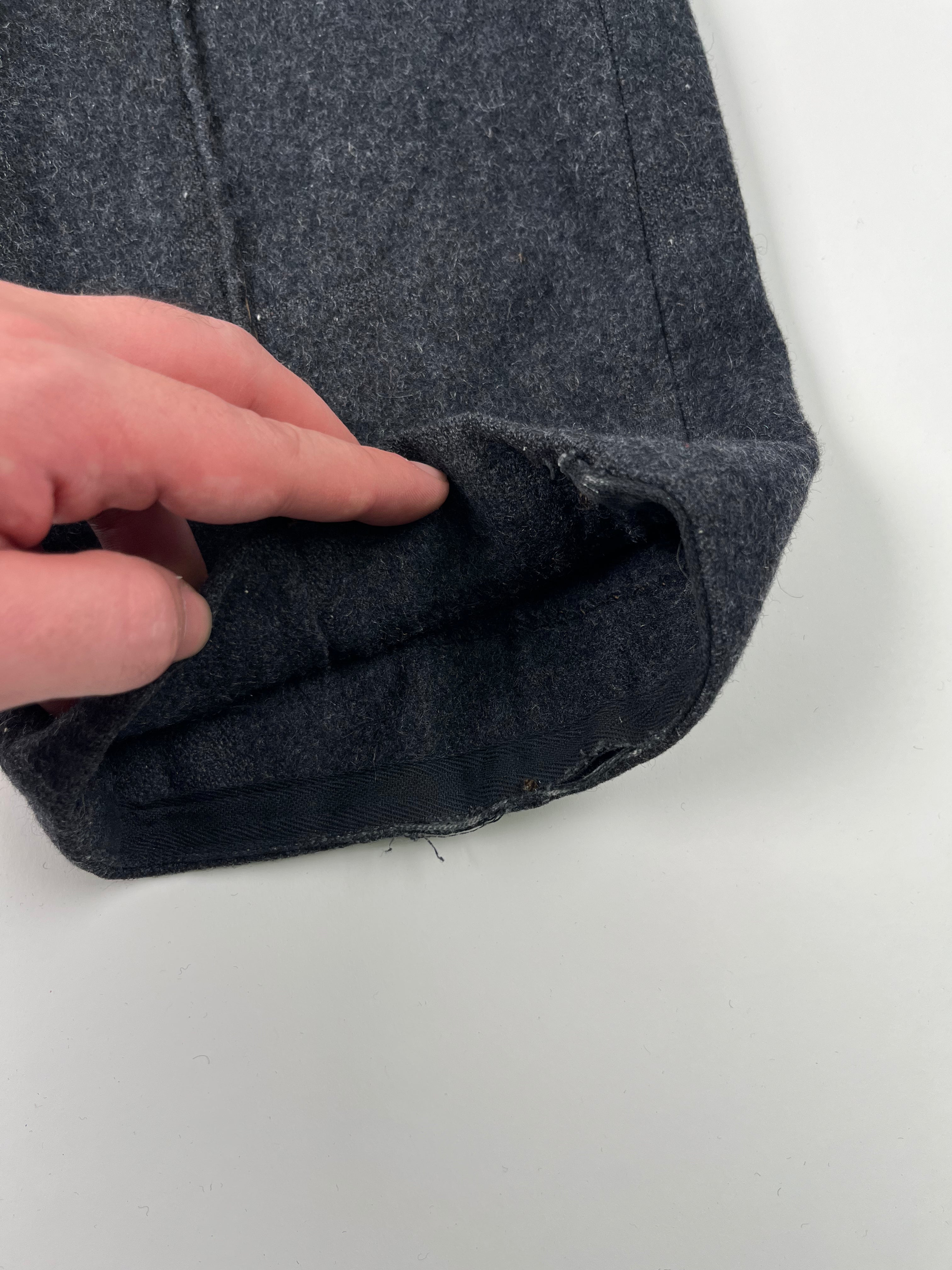 1950s French Wool Prison Trousers - Dark Heather Navy - 30/29