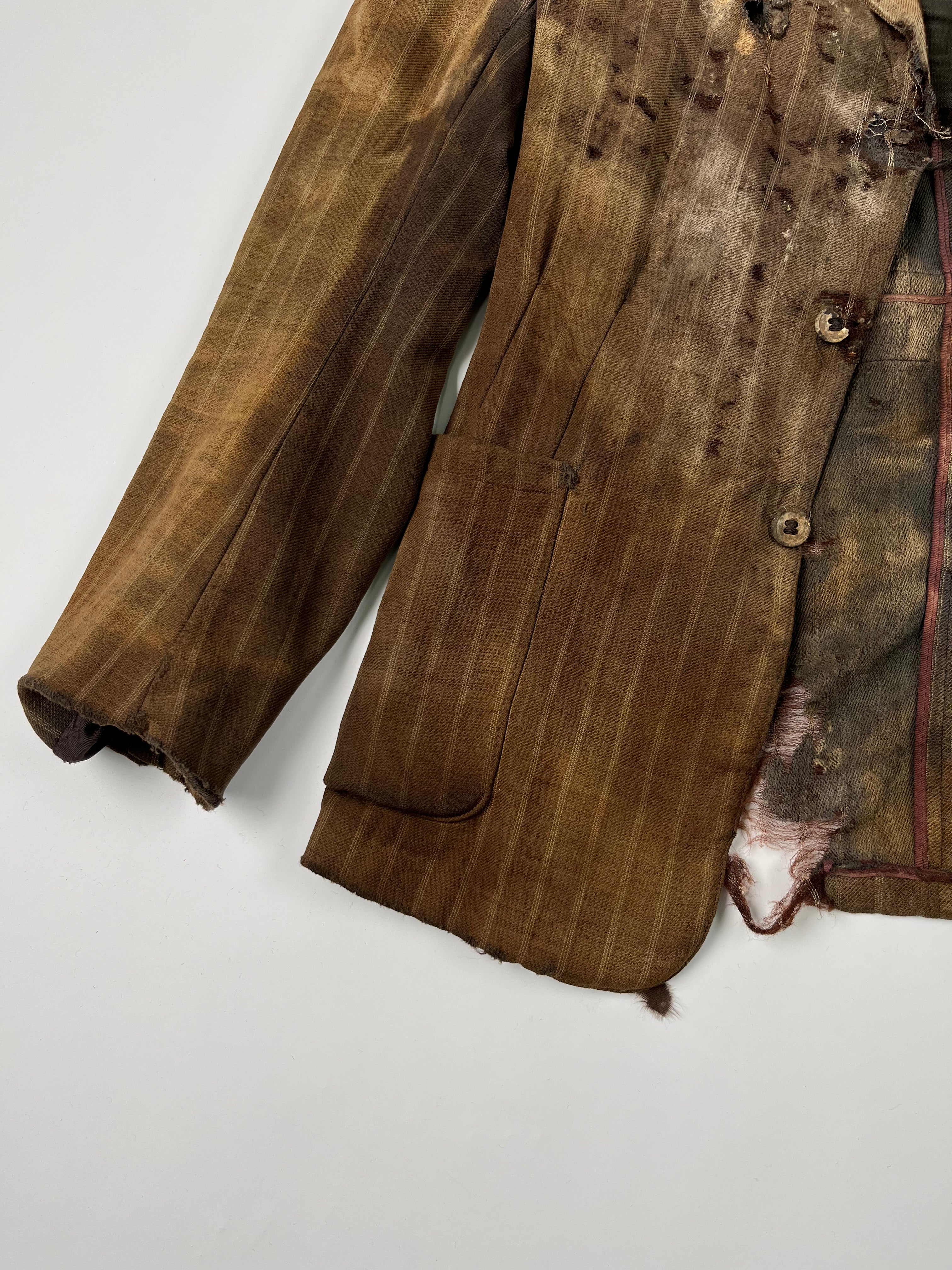 1910/20s American Thrashed Suit Jacket - Golden Brown - 36S