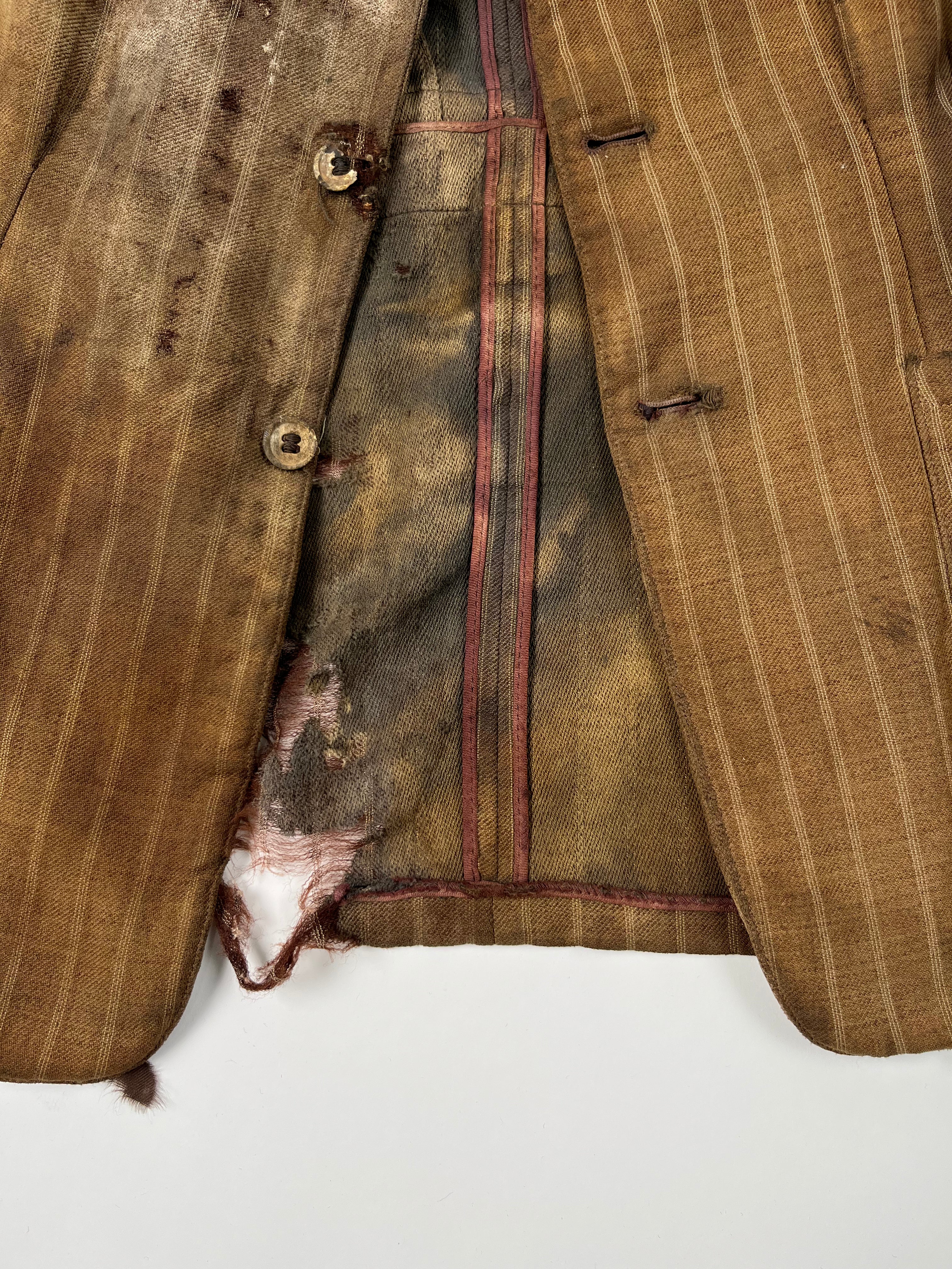 1910/20s American Thrashed Suit Jacket - Golden Brown - 36S