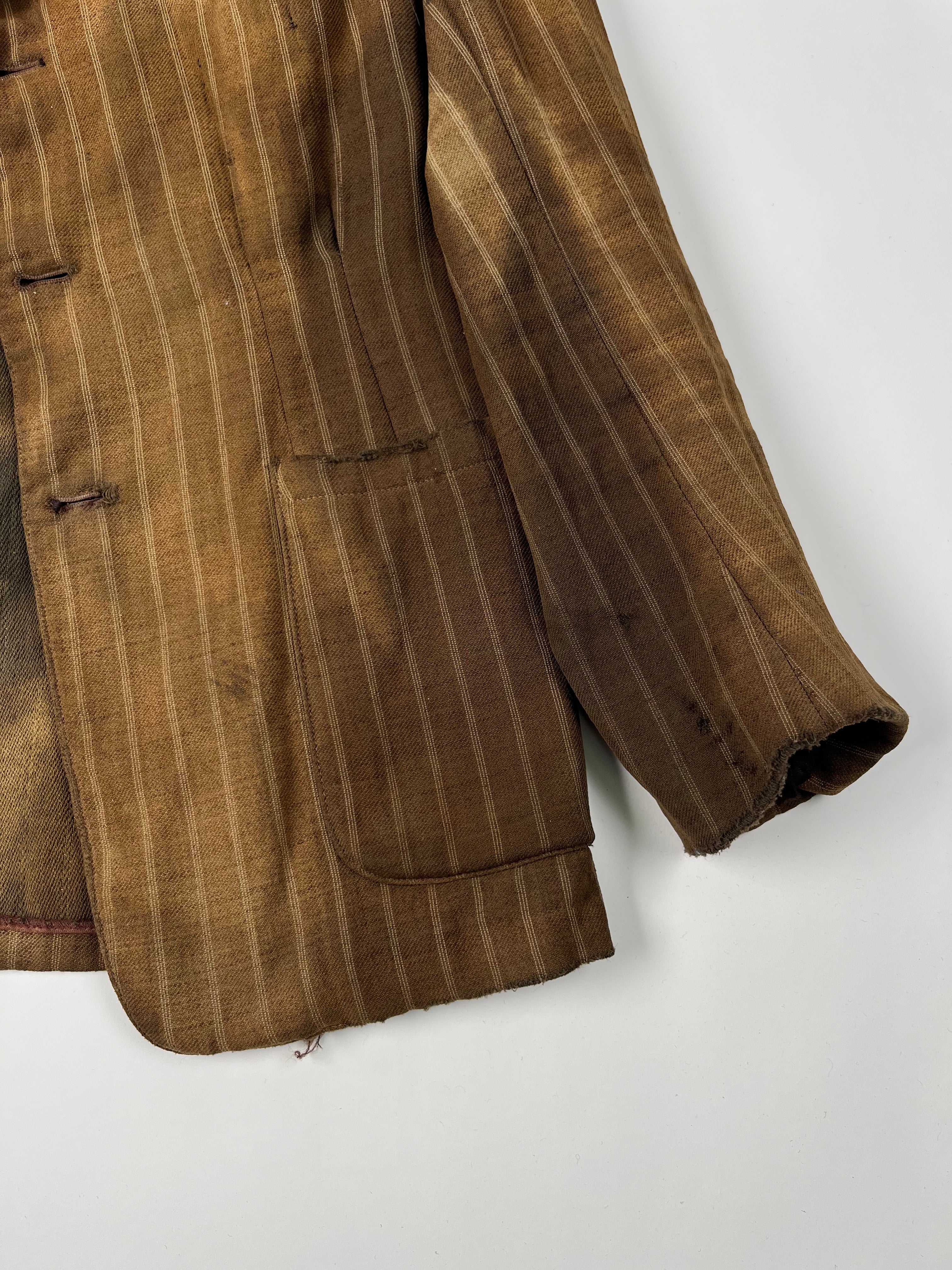1910/20s American Thrashed Suit Jacket - Golden Brown - 36S