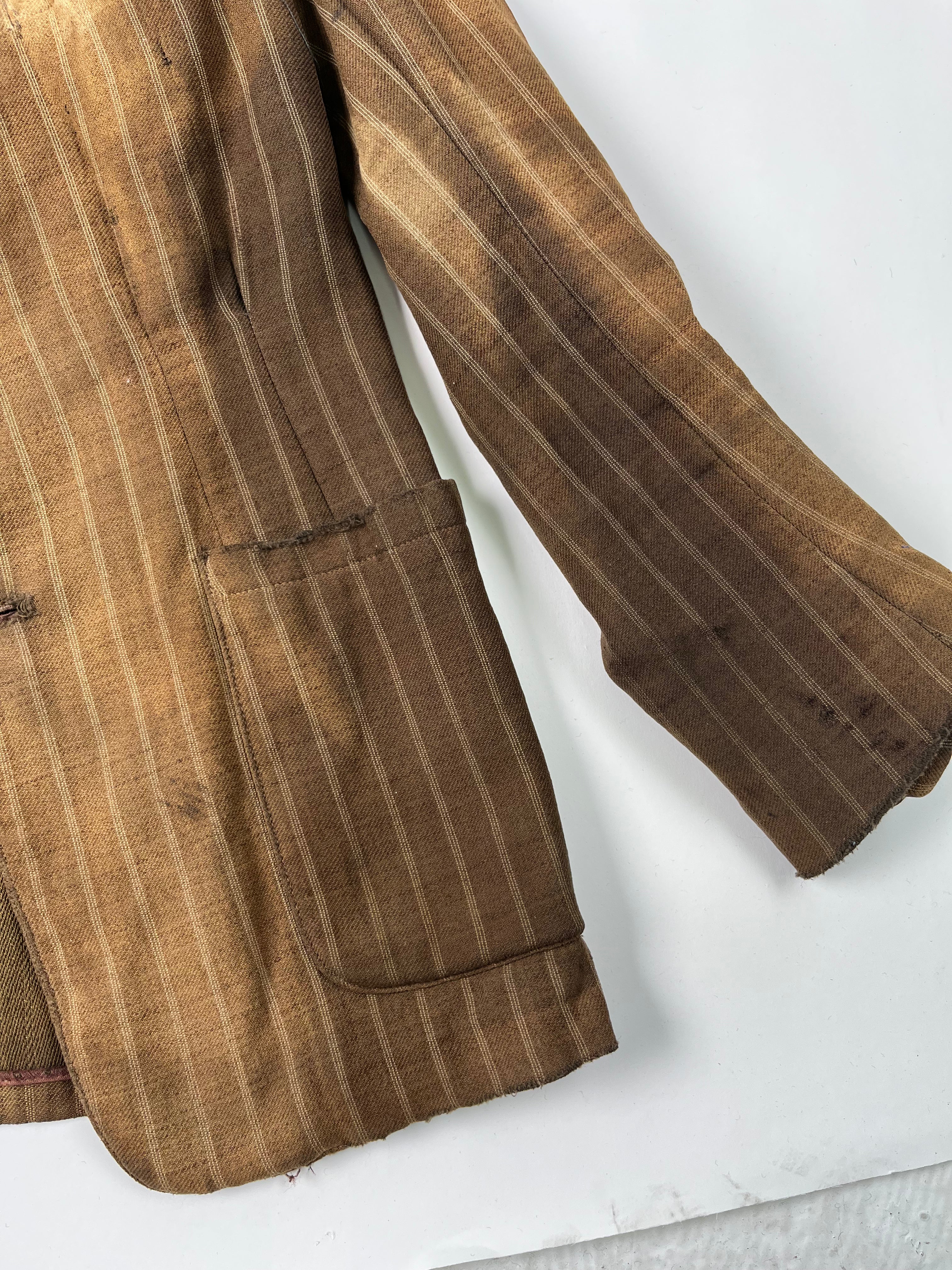 1910/20s American Thrashed Suit Jacket - Golden Brown - 36S