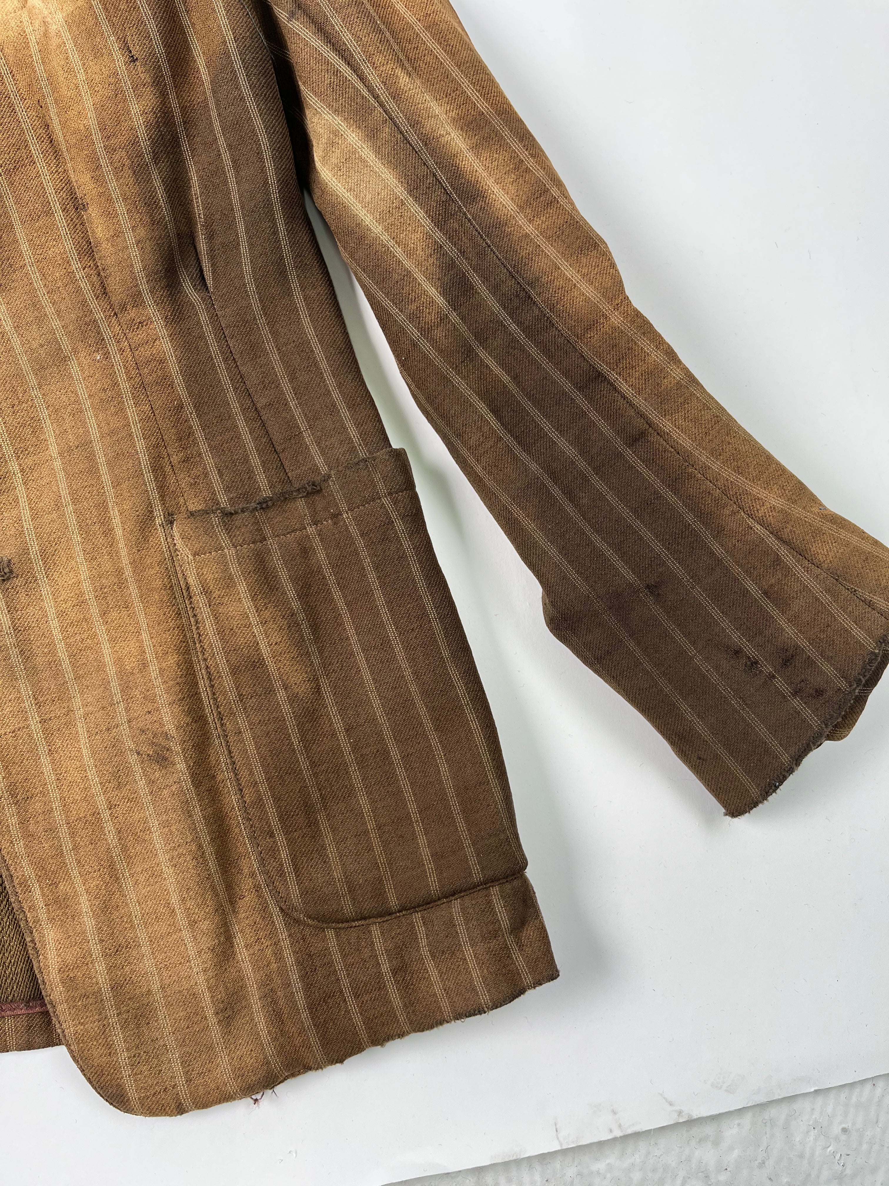 1910/20s American Thrashed Suit Jacket - Golden Brown - 36S