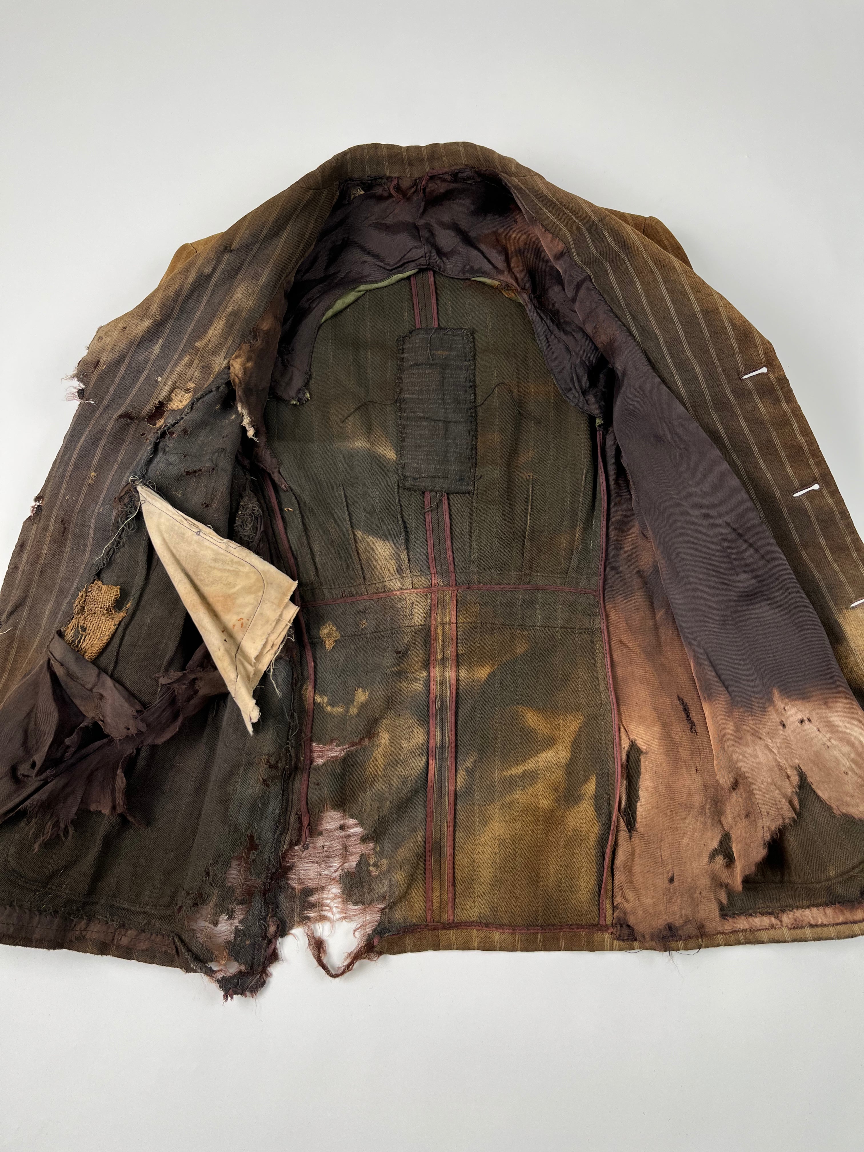 1910/20s American Thrashed Suit Jacket - Golden Brown - 36S