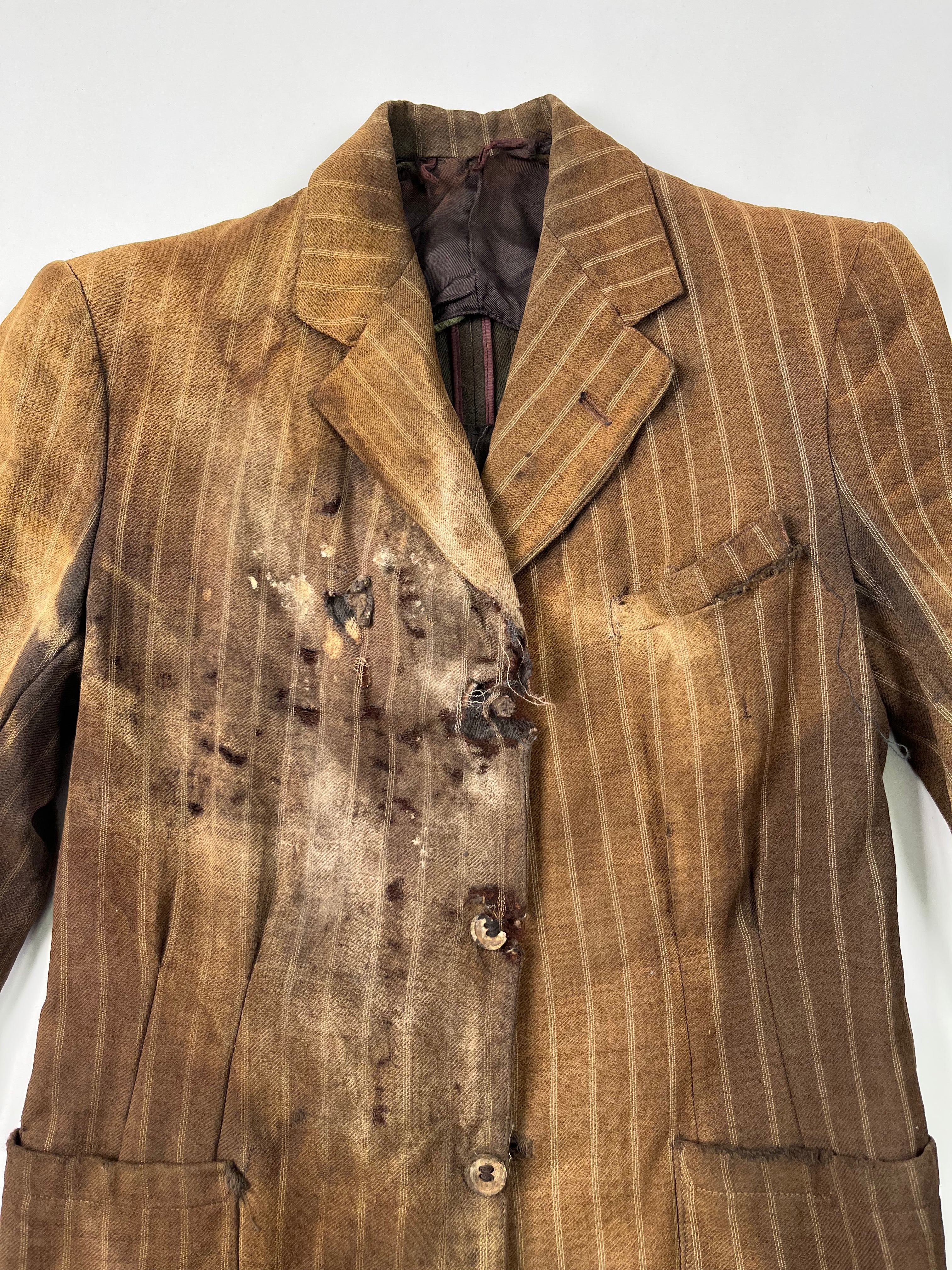 1910/20s American Thrashed Suit Jacket - Golden Brown - 36S