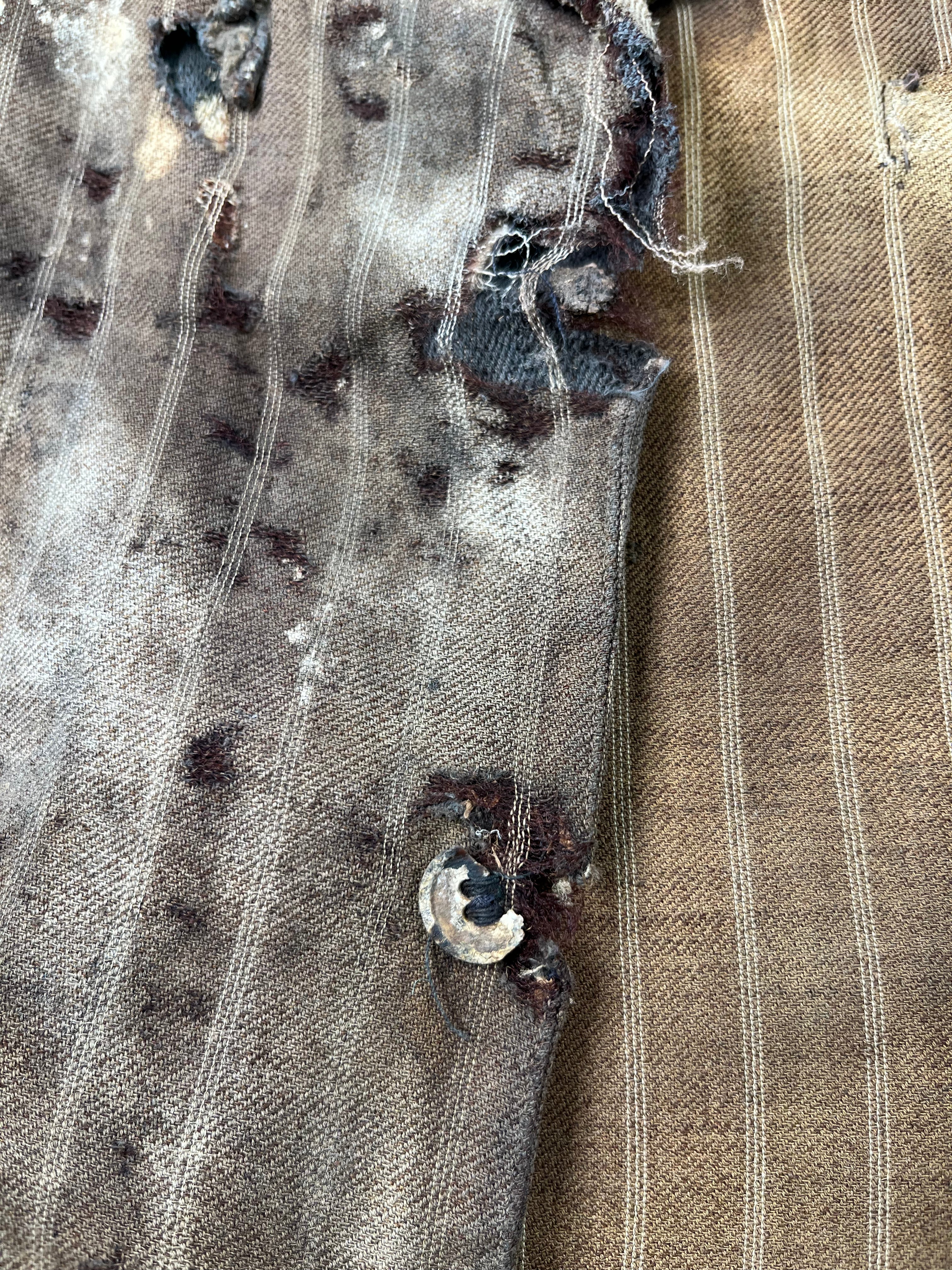 1910/20s American Thrashed Suit Jacket - Golden Brown - 36S