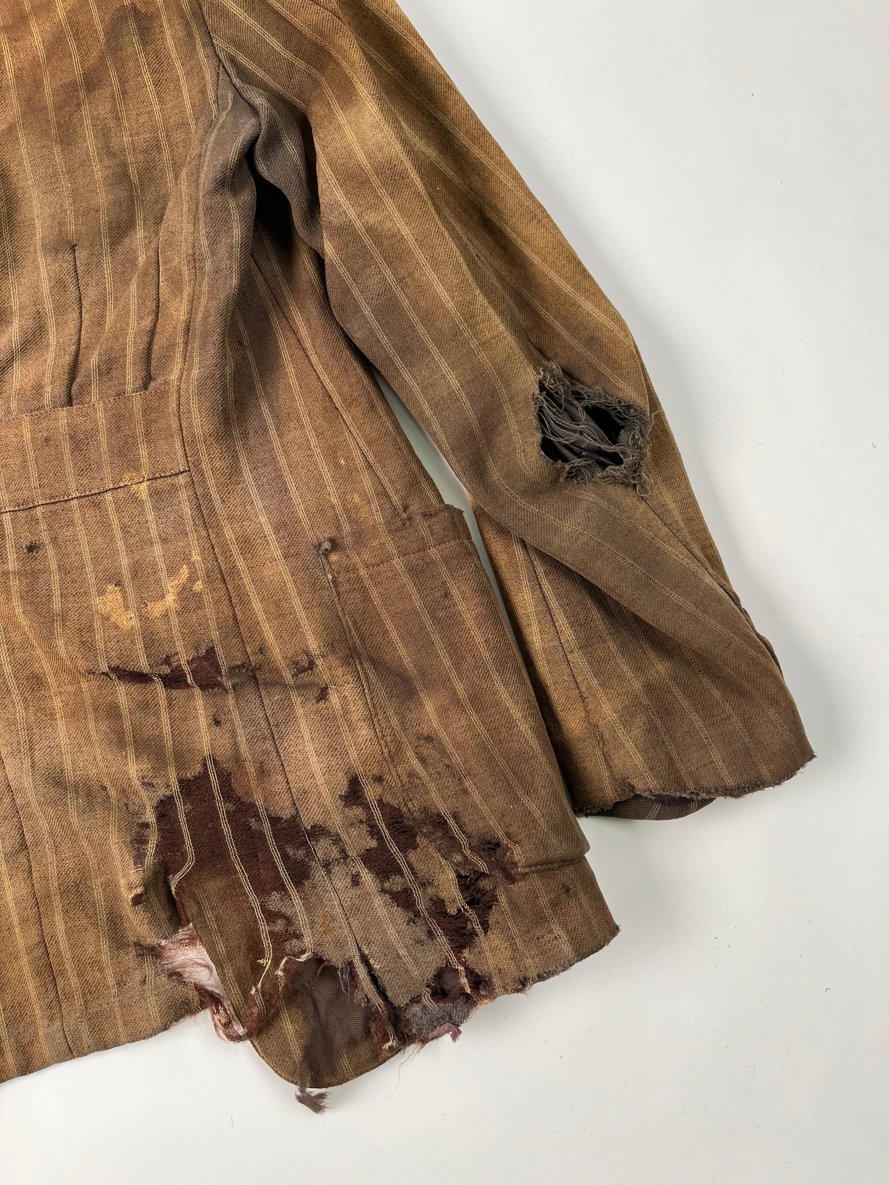 1910/20s American Thrashed Suit Jacket - Golden Brown - 36S