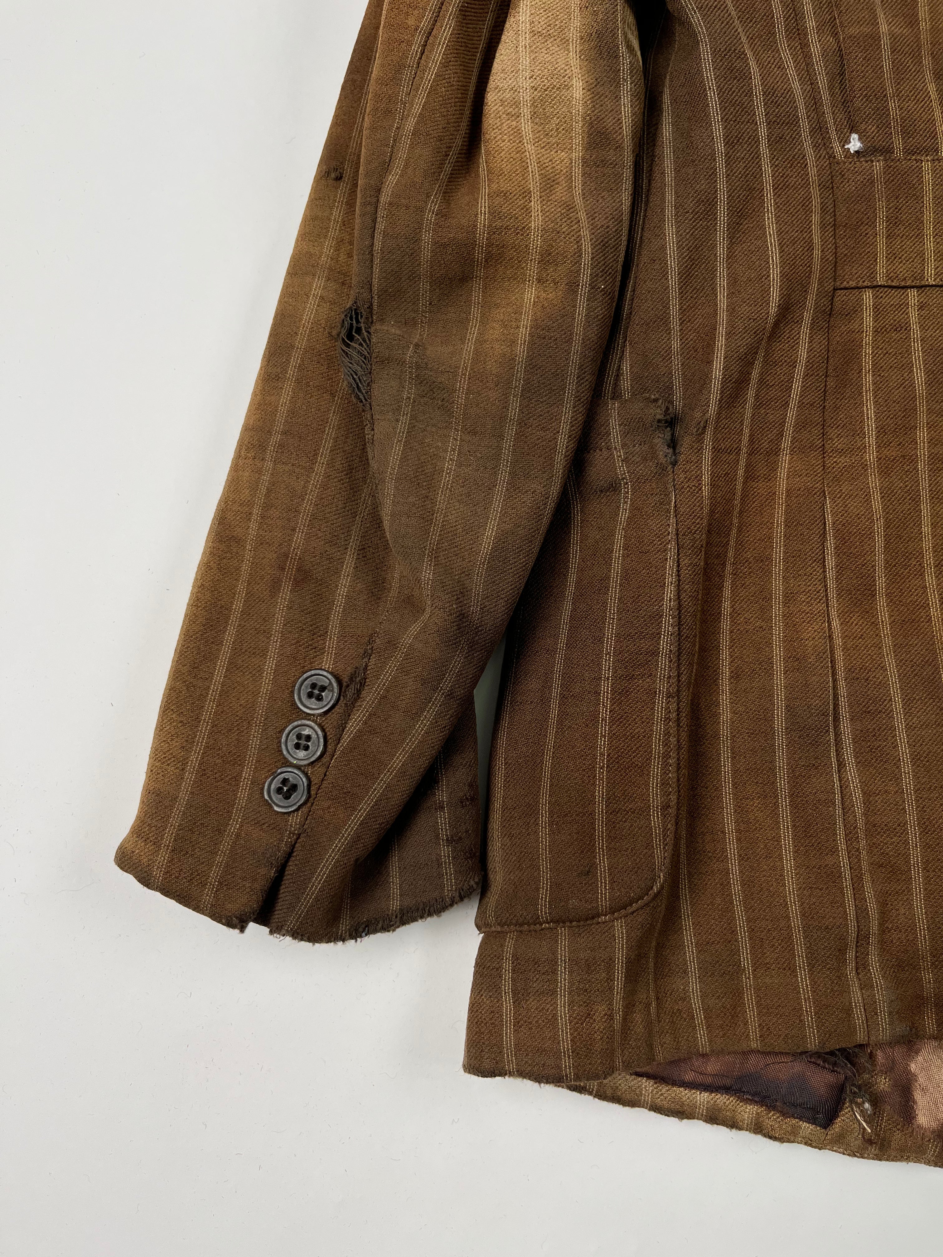 1910/20s American Thrashed Suit Jacket - Golden Brown - 36S