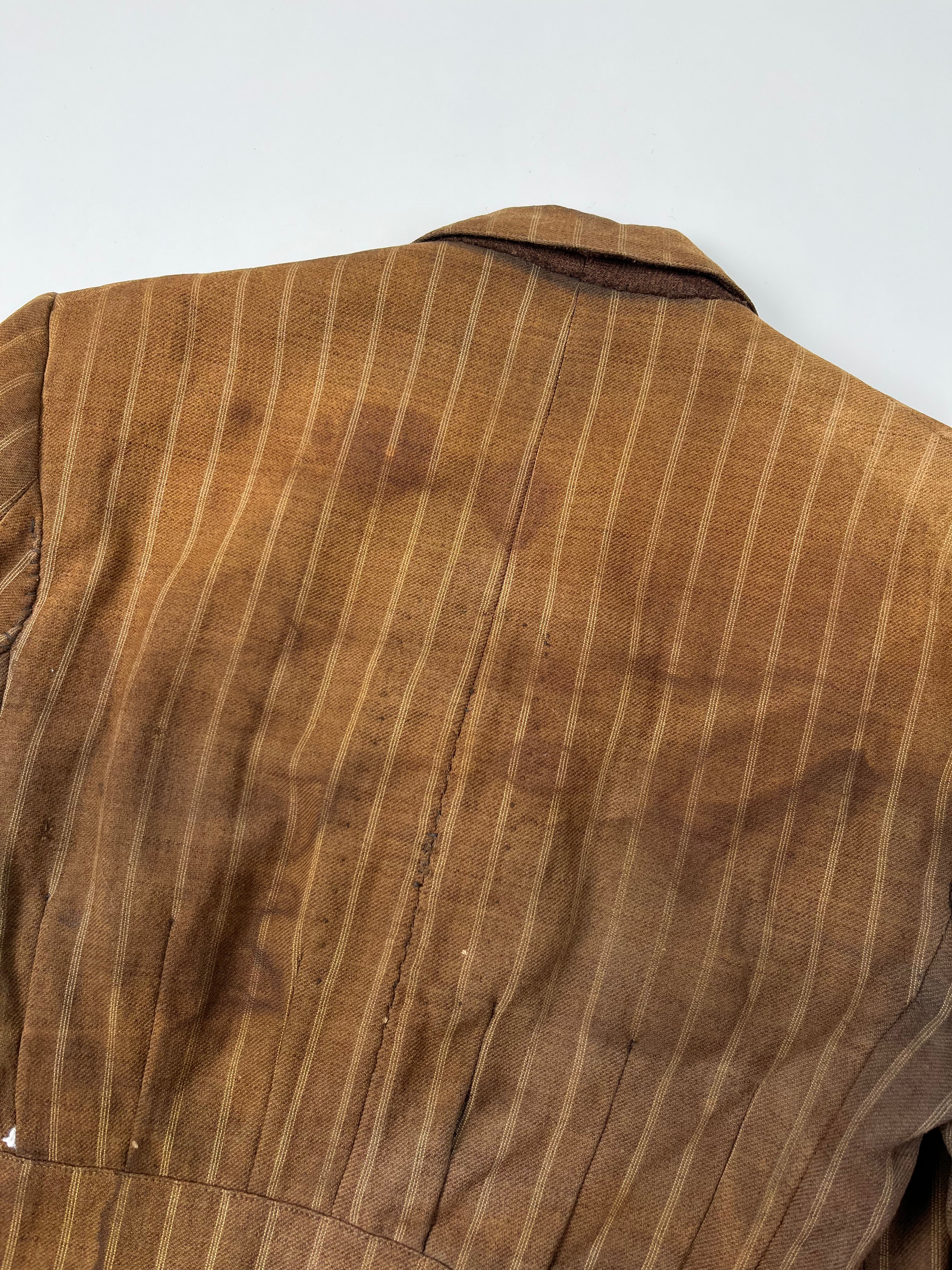 1910/20s American Thrashed Suit Jacket - Golden Brown - 36S
