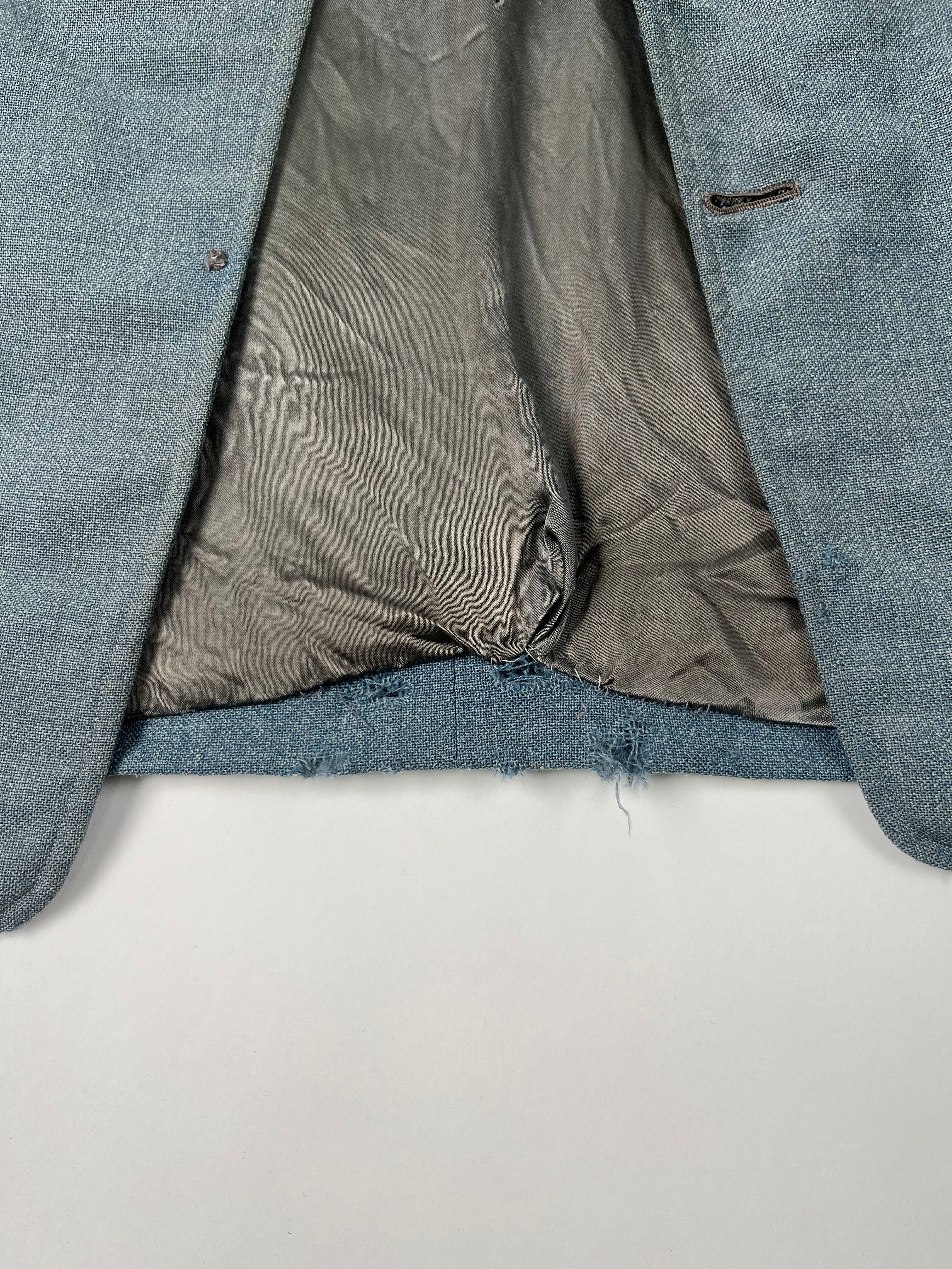 1940/50s French Suit Jacket - Faded Powder Blue - 44R