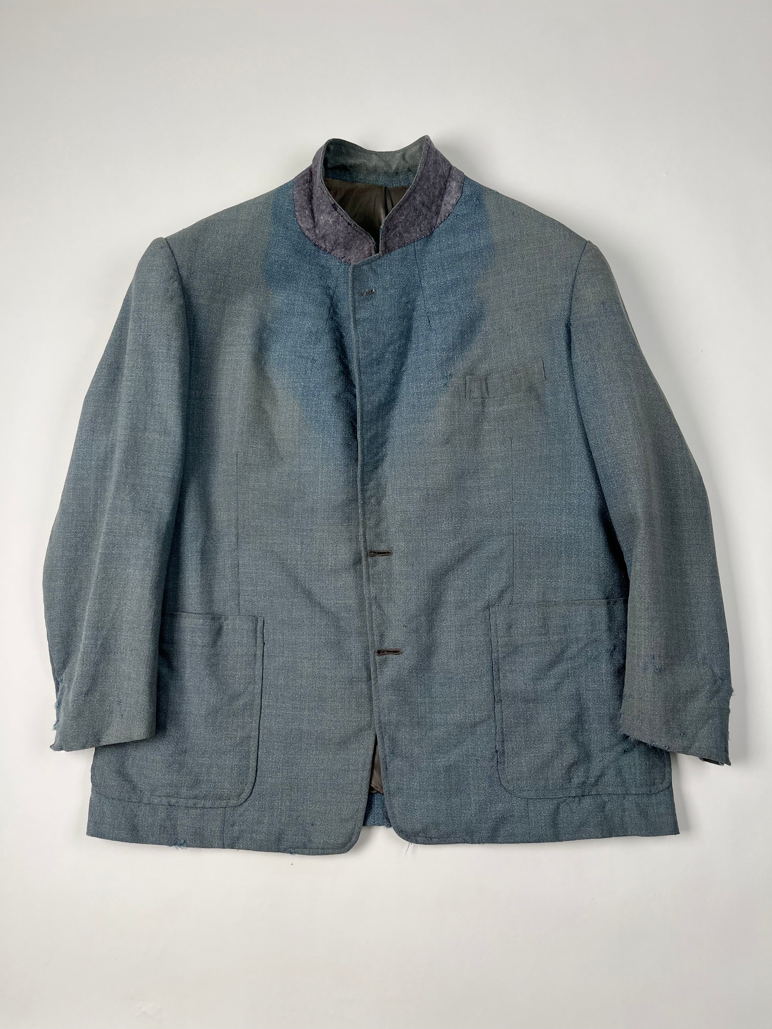 1940/50s French Suit Jacket - Faded Powder Blue - 44R