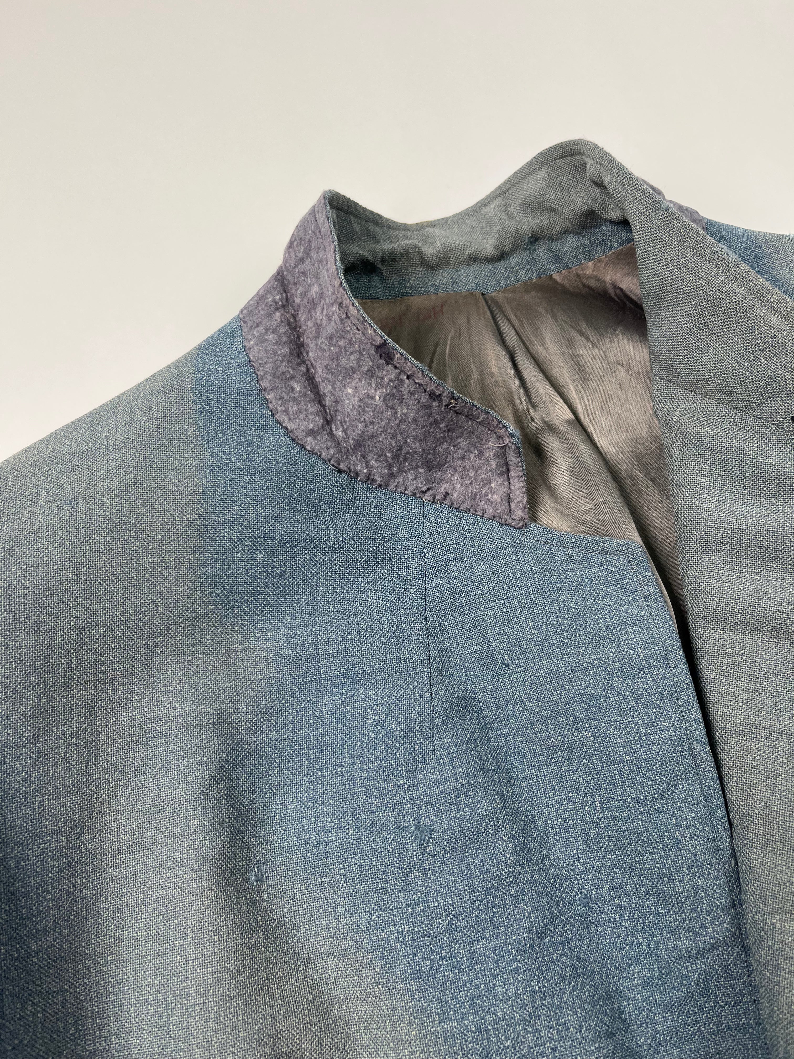 1940/50s French Suit Jacket - Faded Powder Blue - 44R