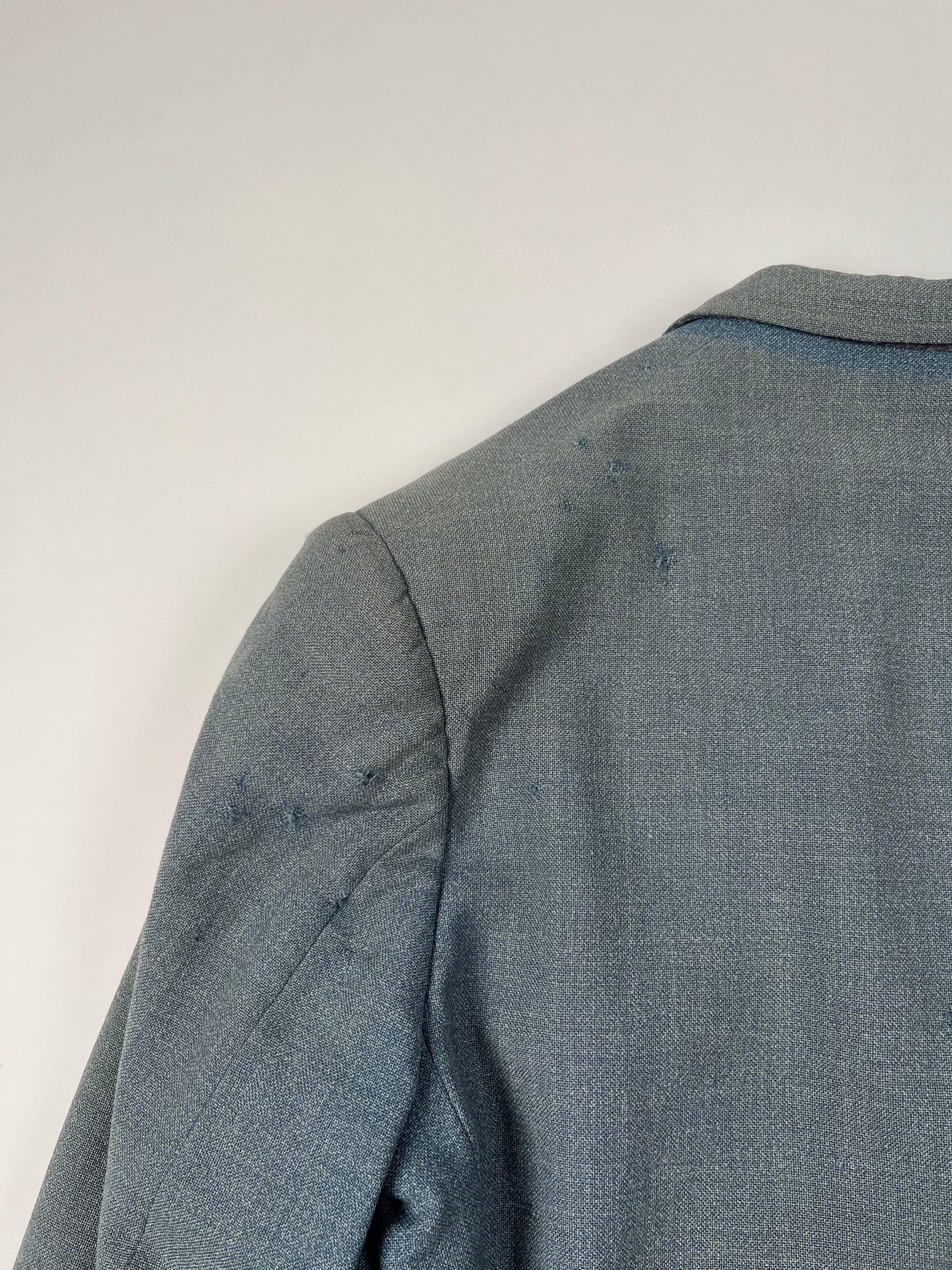 1940/50s French Suit Jacket - Faded Powder Blue - 44R