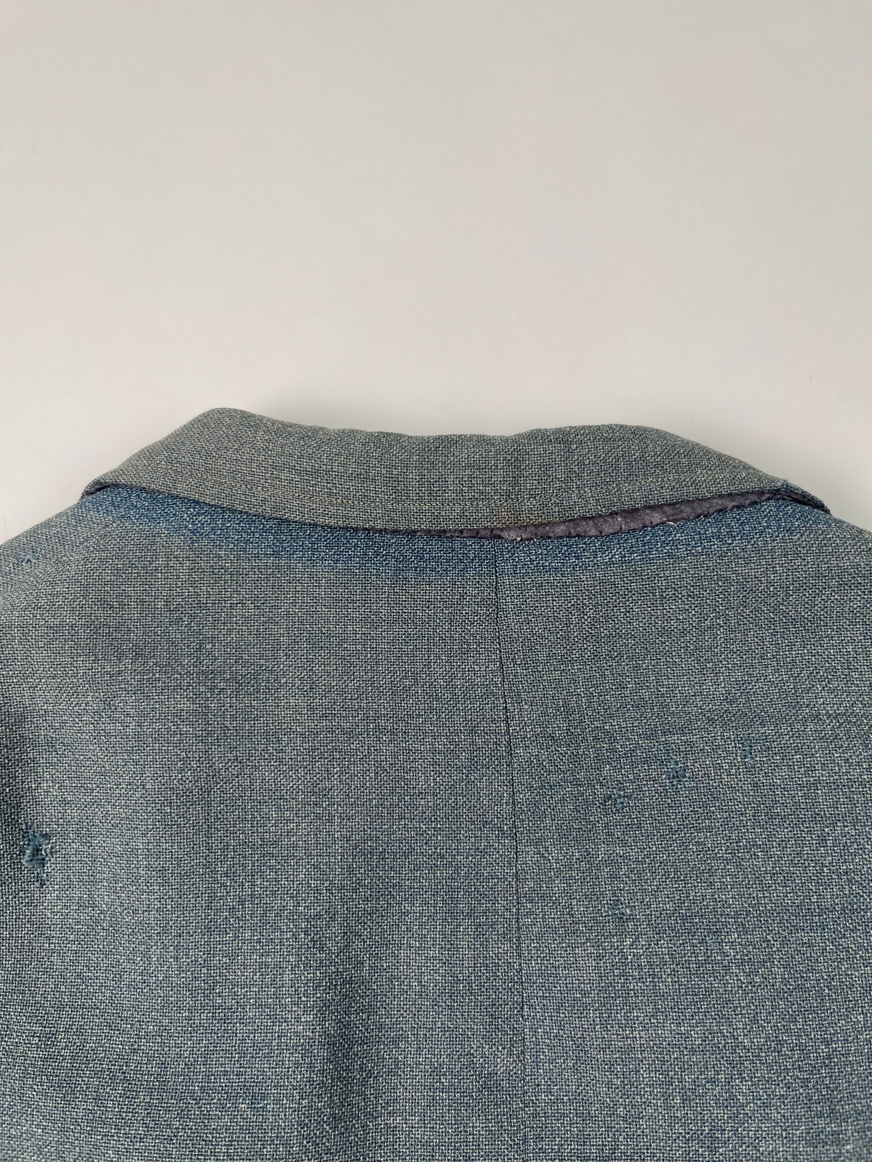 1940/50s French Suit Jacket - Faded Powder Blue - 44R