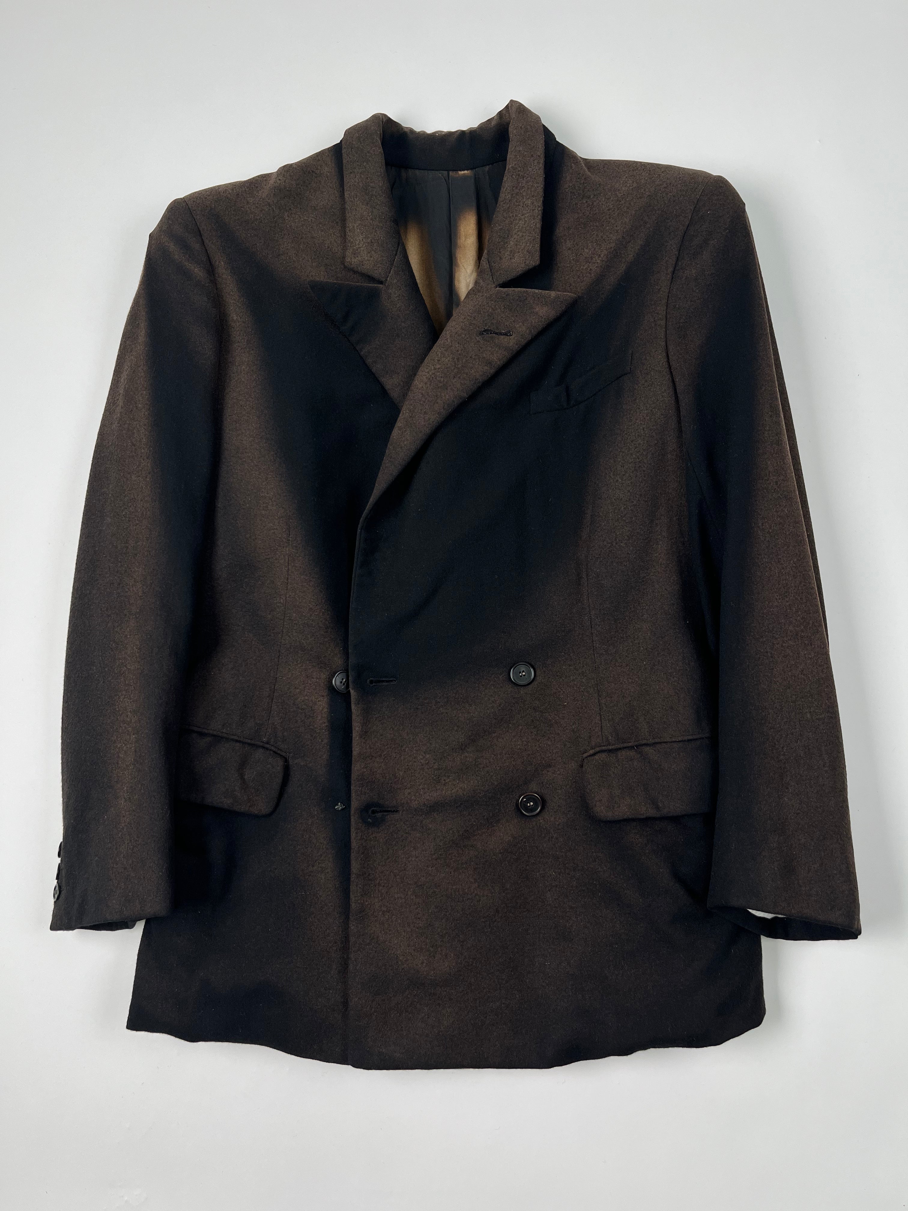 1940s French Double Breasted Suit with Intense Fades - Black/Brown - 40R