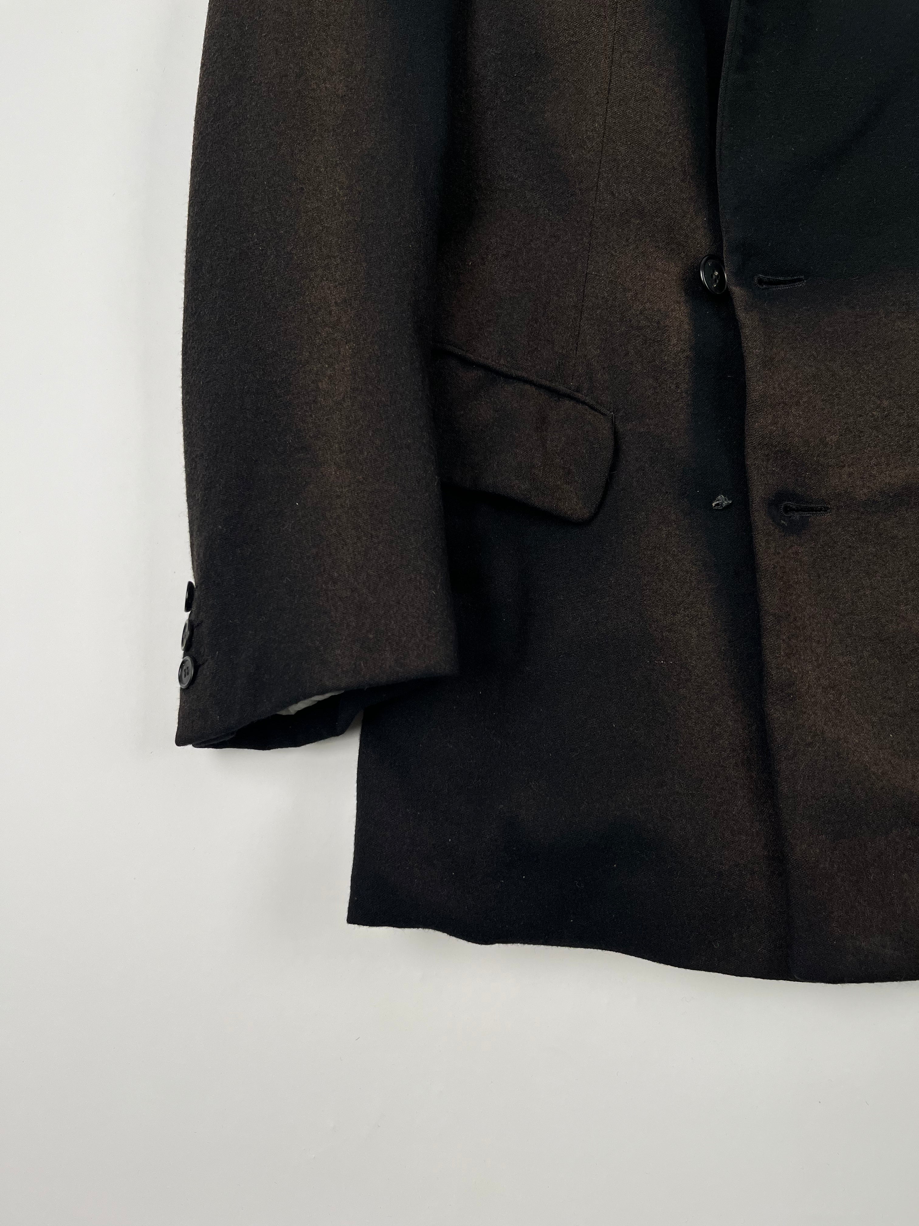 1940s French Double Breasted Suit with Intense Fades - Black/Brown - 40R