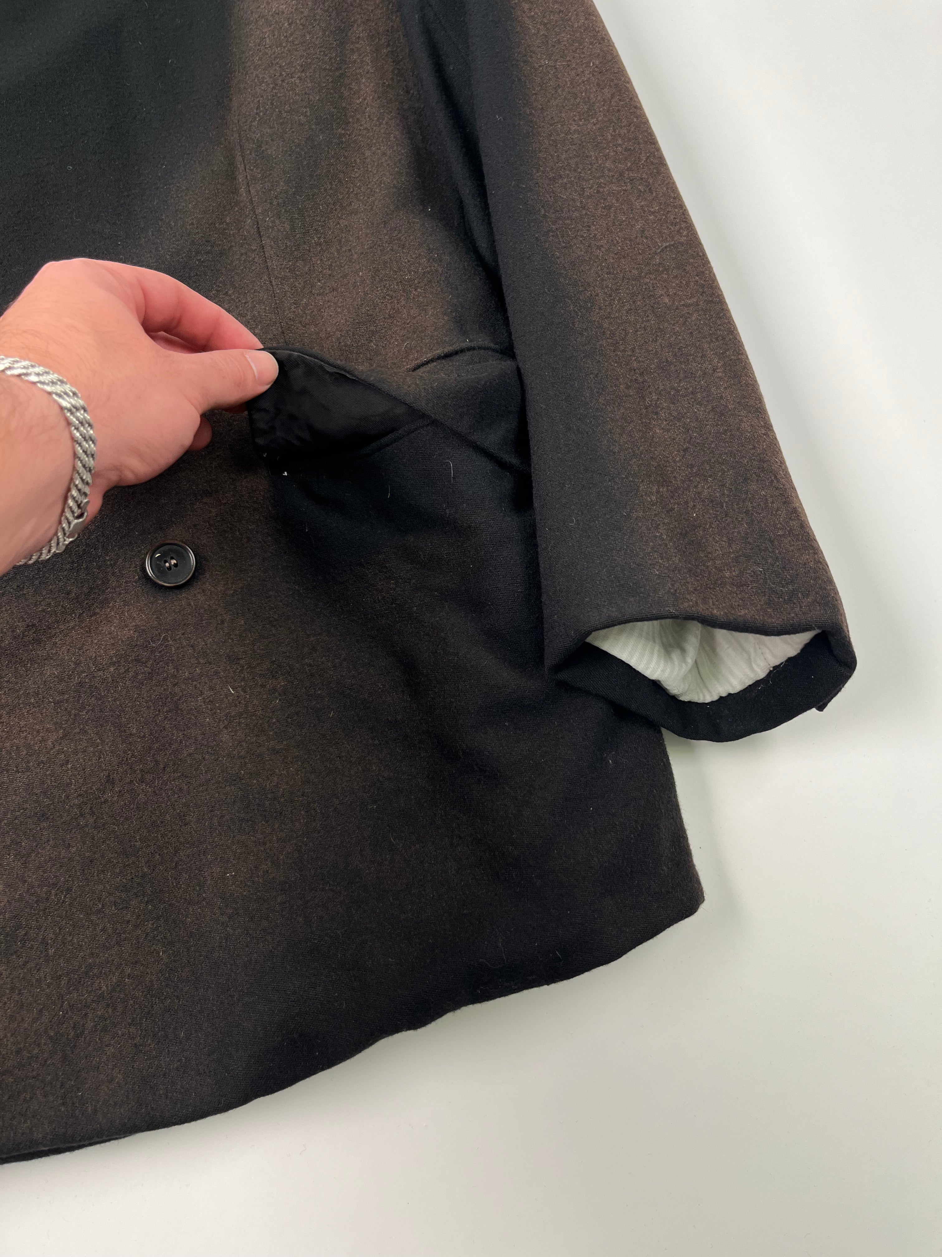 1940s French Double Breasted Suit with Intense Fades - Black/Brown - 40R