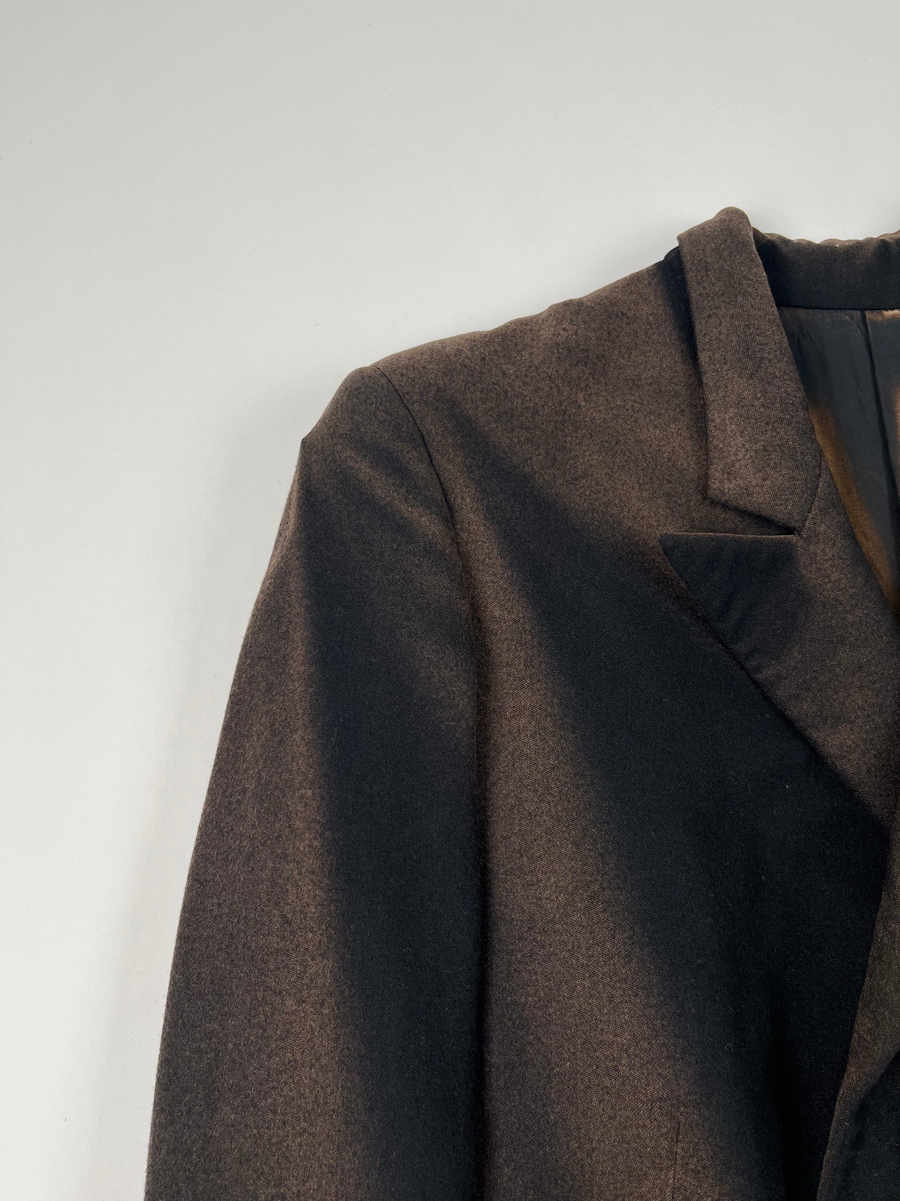 1940s French Double Breasted Suit with Intense Fades - Black/Brown - 40R