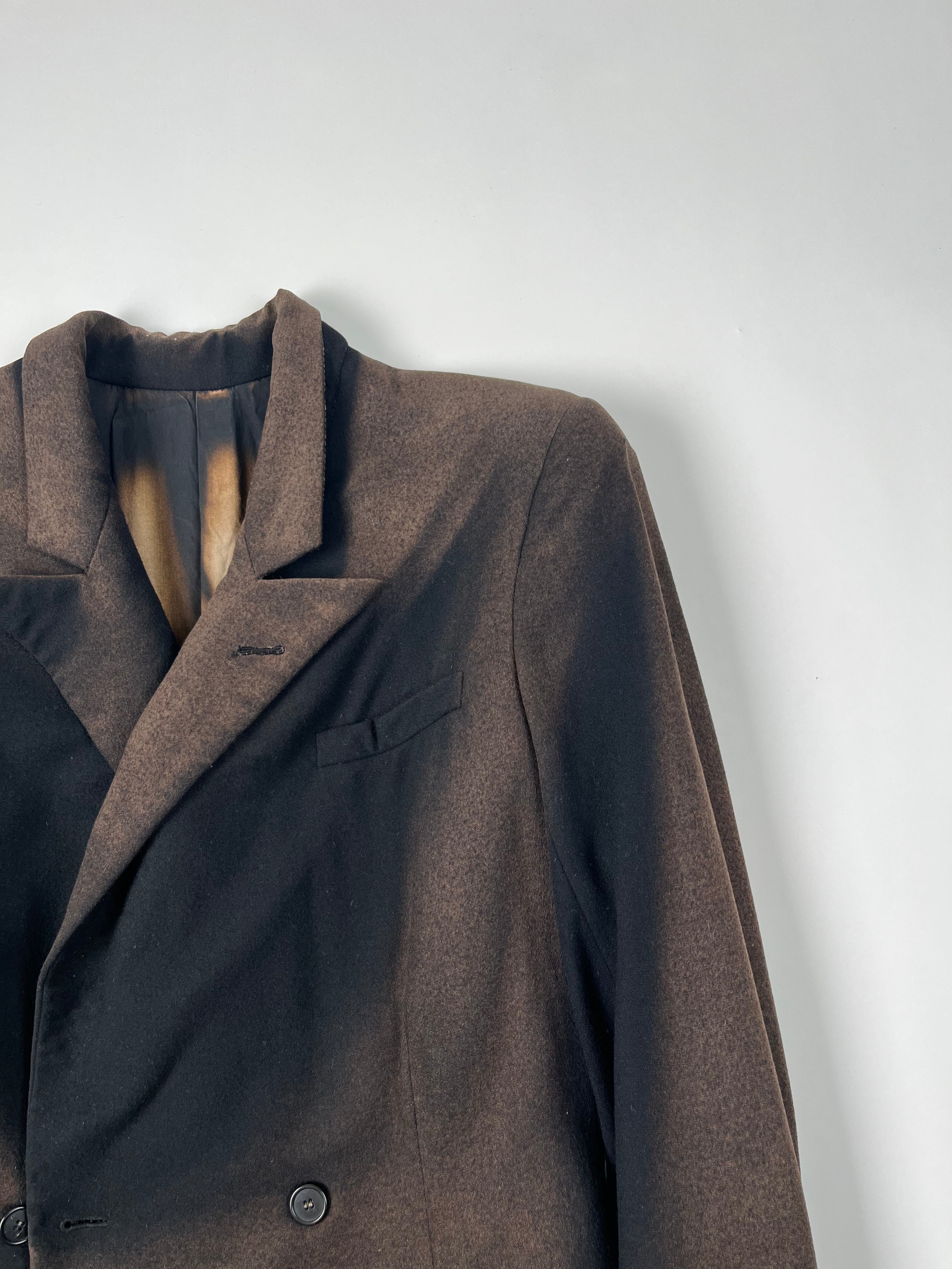 1940s French Double Breasted Suit with Intense Fades - Black/Brown - 40R