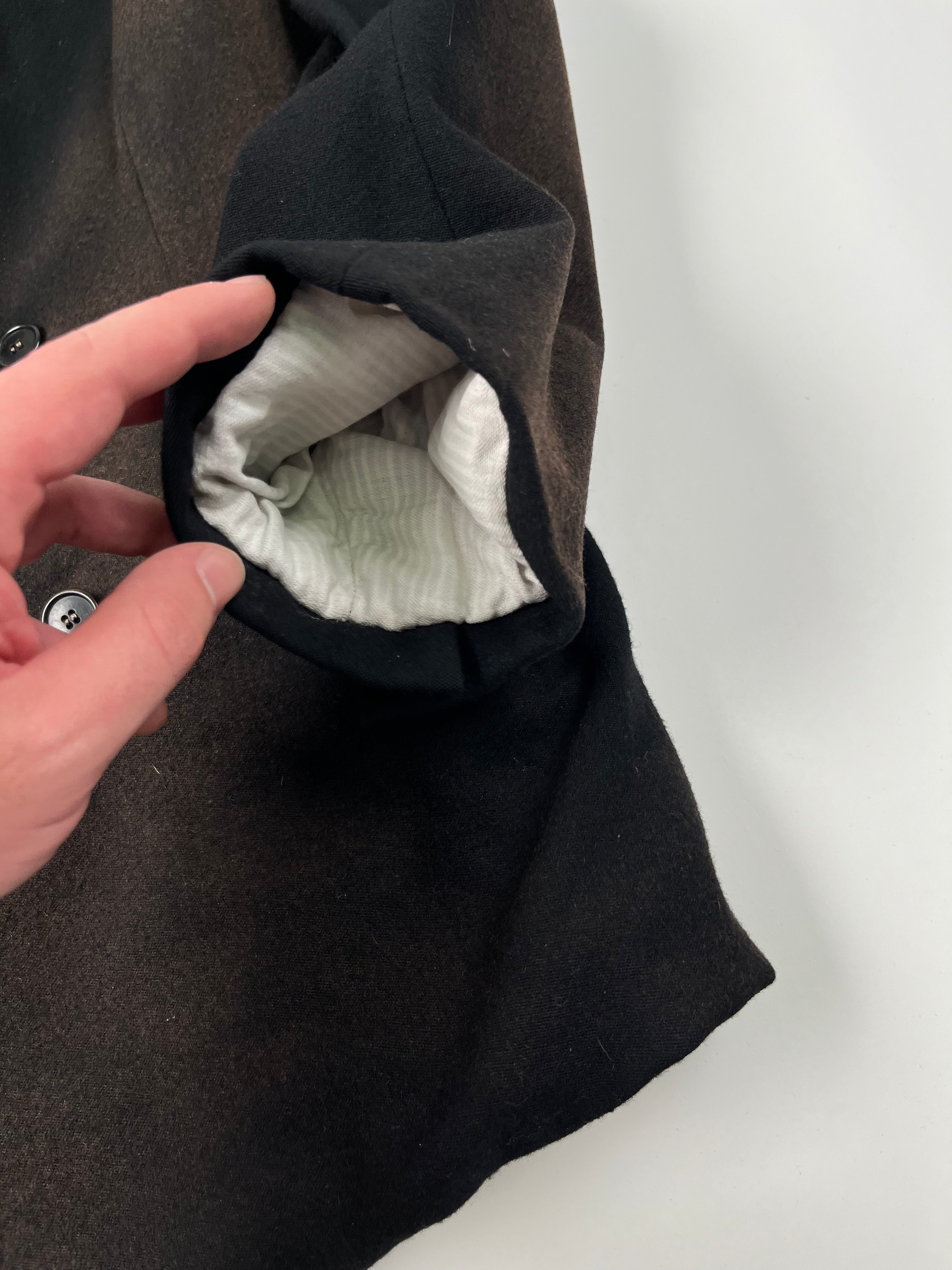 1940s French Double Breasted Suit with Intense Fades - Black/Brown - 40R