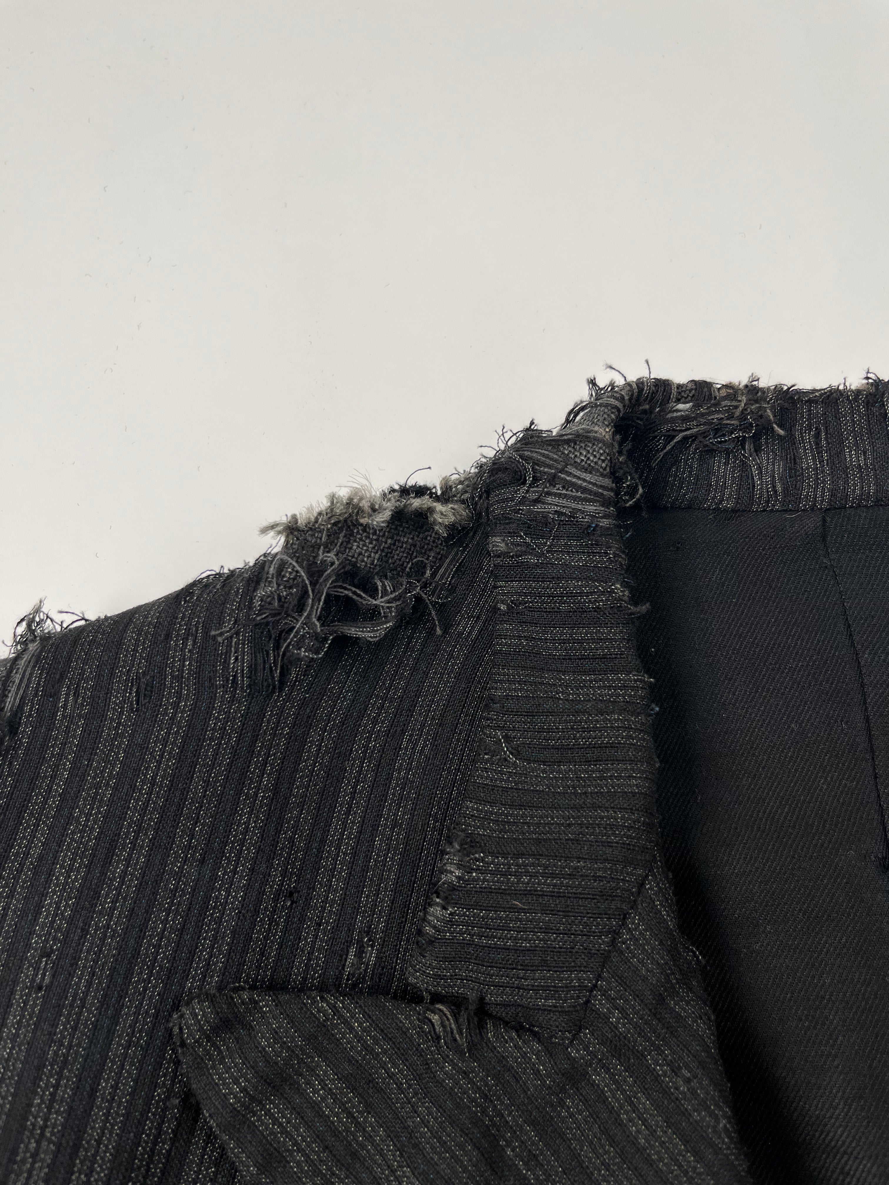 1920s Thrashed French Pinstripe Blazer/Suit Jacket - Black/Charcoal - 44R