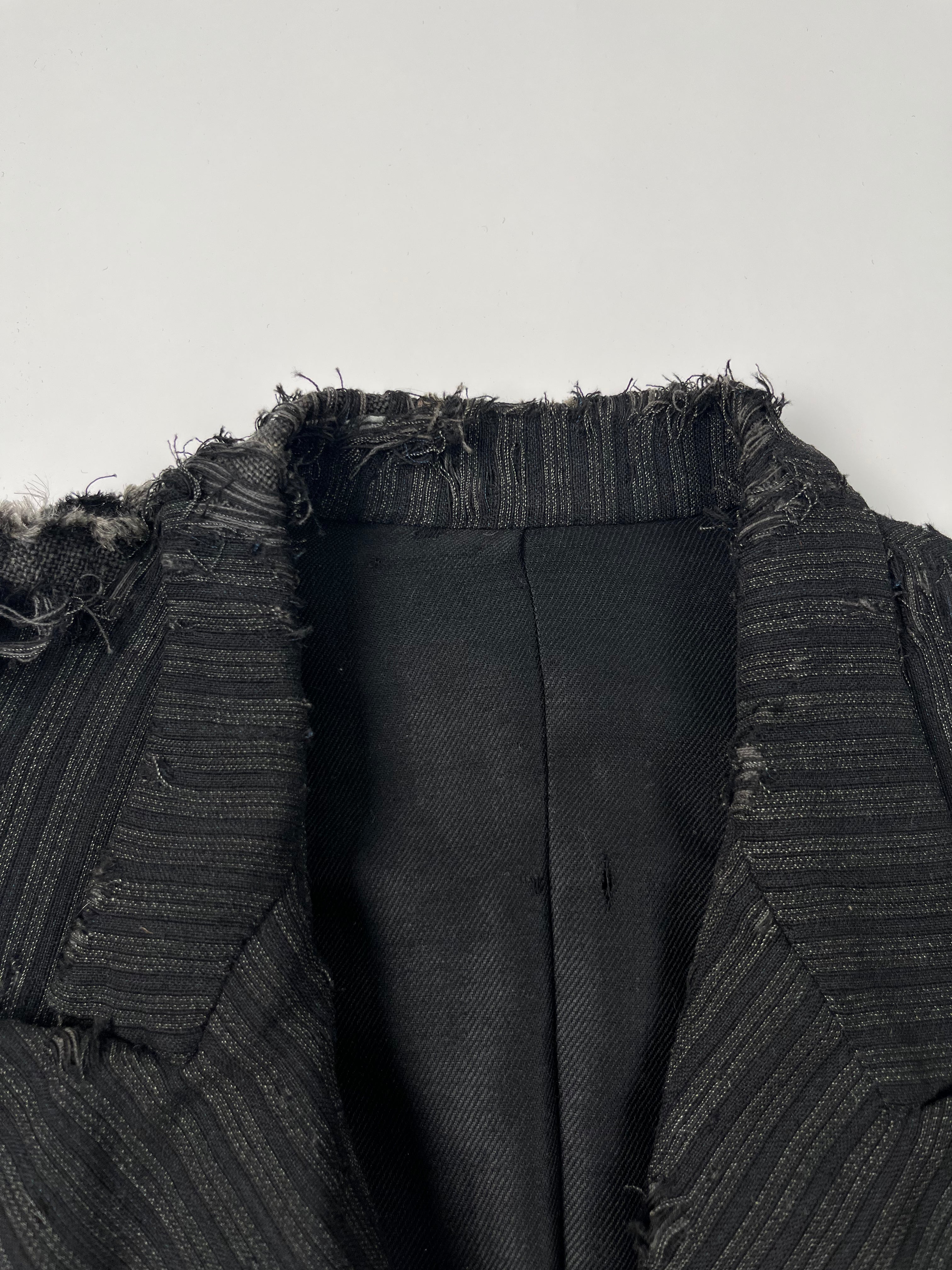 1920s Thrashed French Pinstripe Blazer/Suit Jacket - Black/Charcoal - 44R