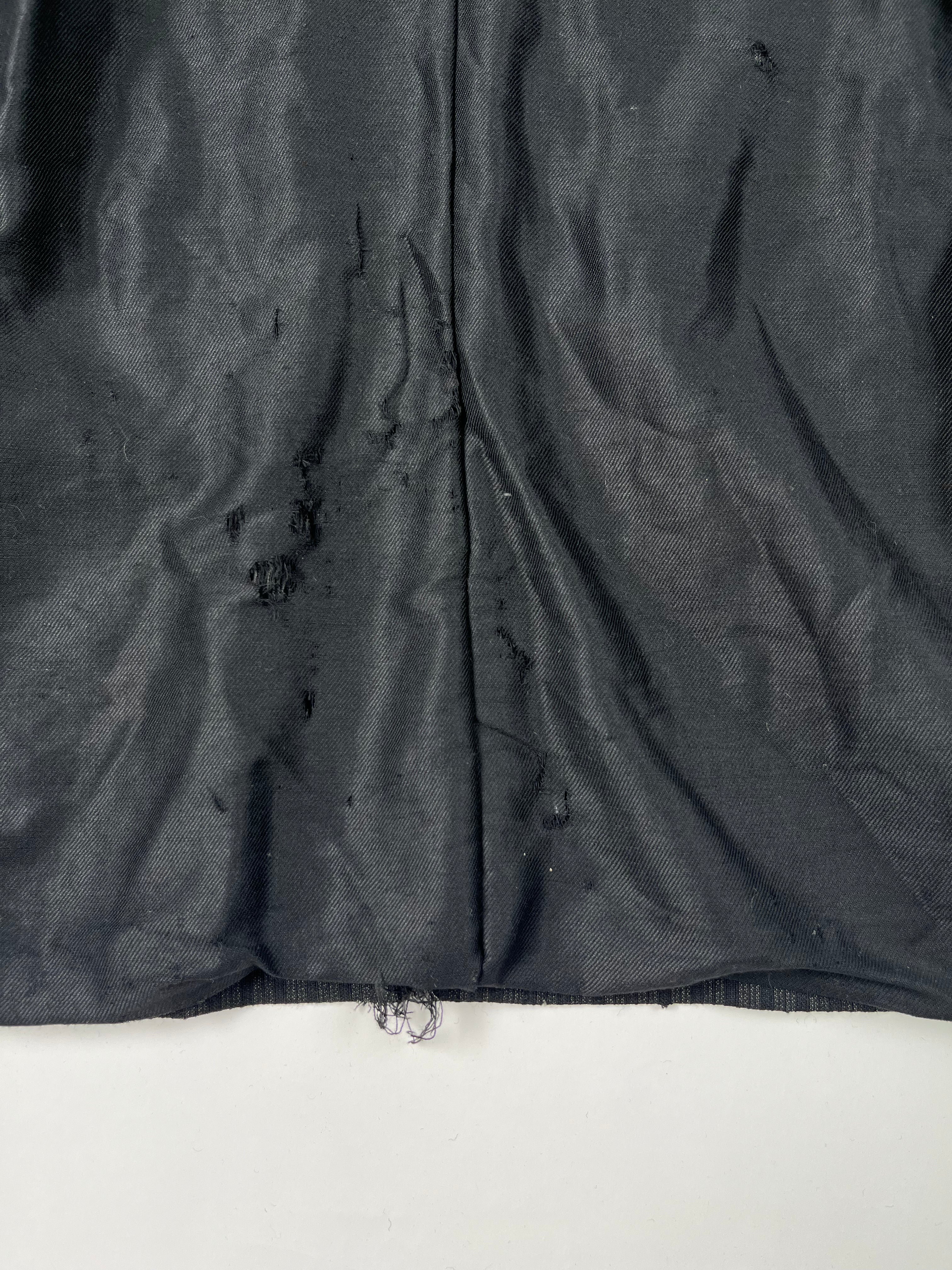 1920s Thrashed French Pinstripe Blazer/Suit Jacket - Black/Charcoal - 44R