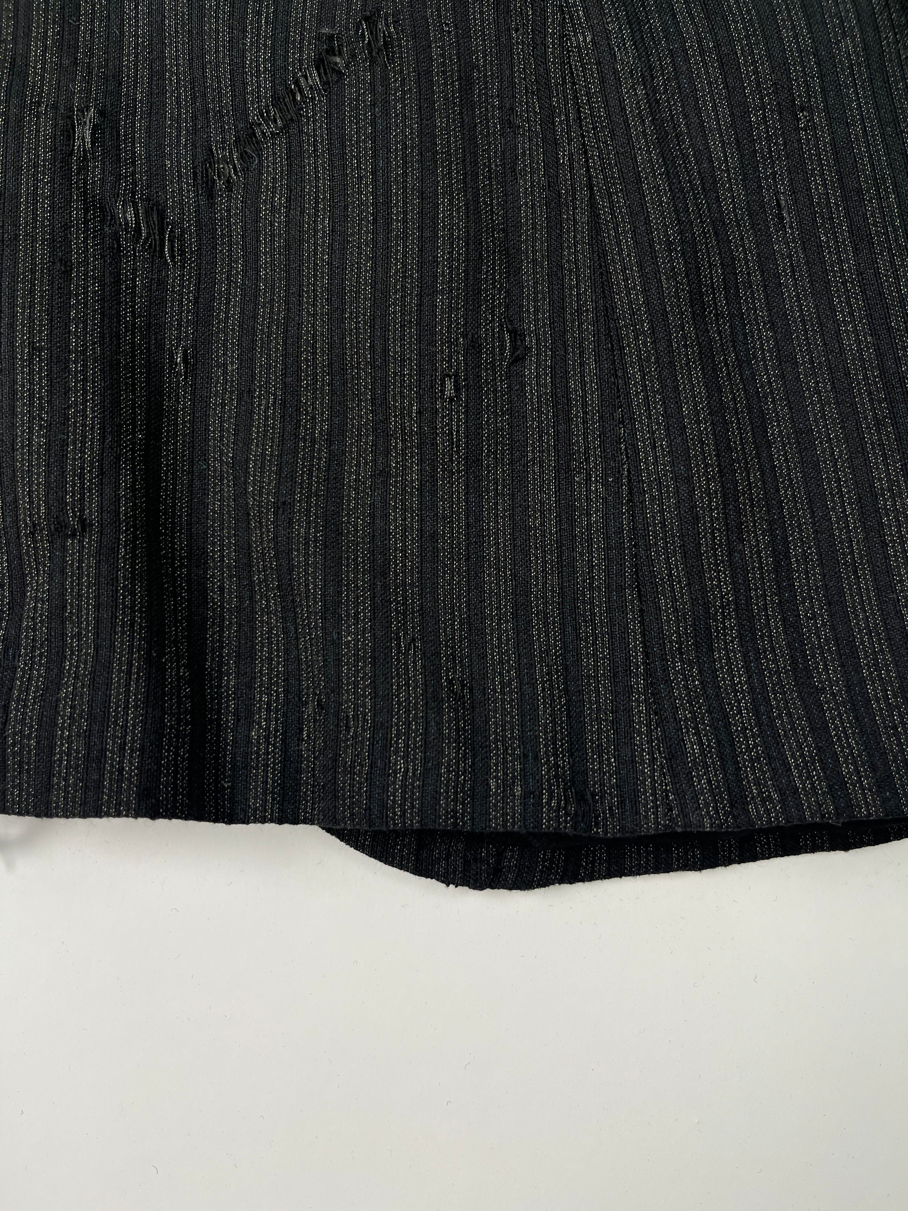 1920s Thrashed French Pinstripe Blazer/Suit Jacket - Black/Charcoal - 44R