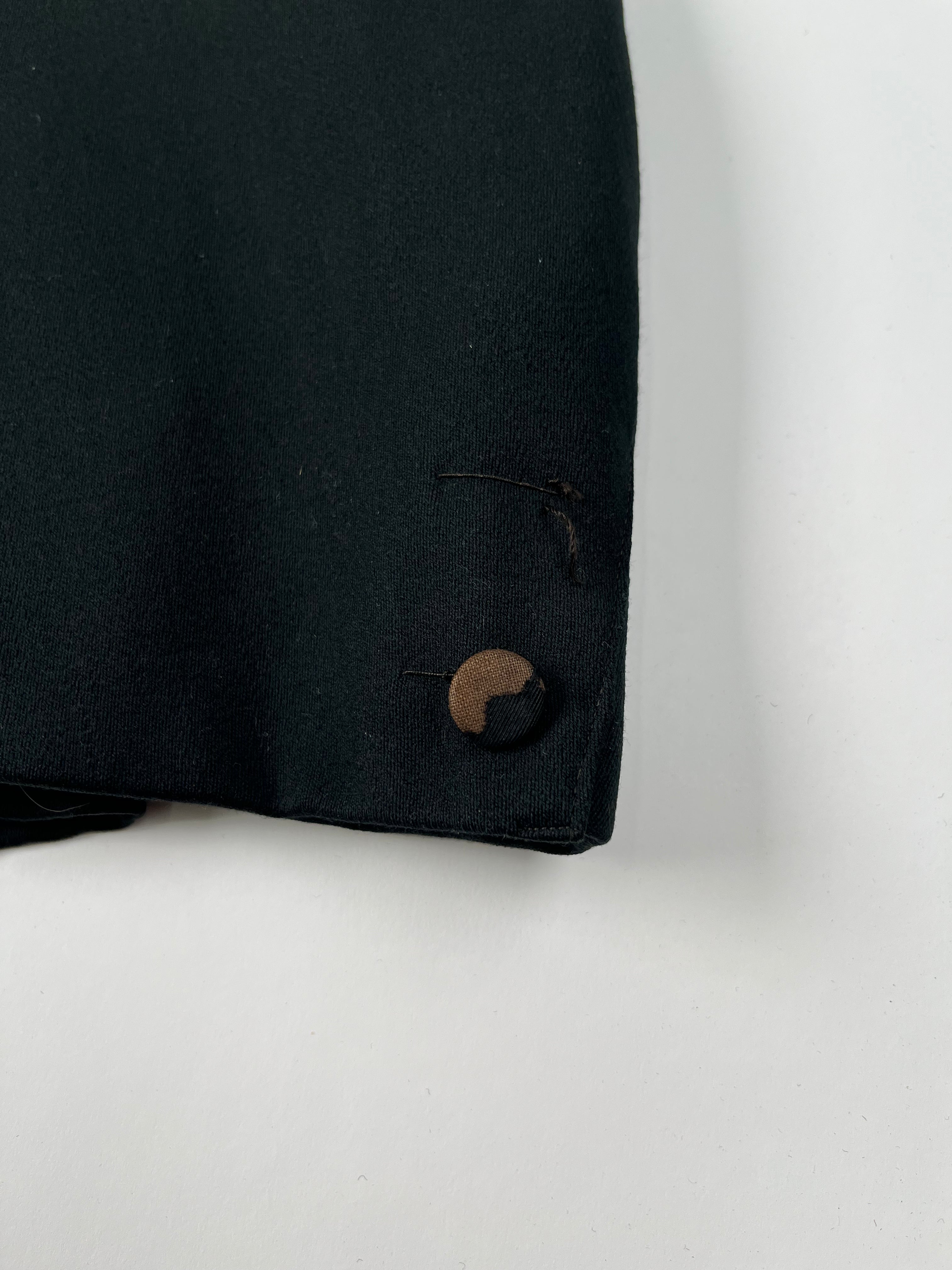 1910s Heidelberg, Wolff & Co. Distressed Black Satin Dress Jacket & Vest Set - Black - 38R