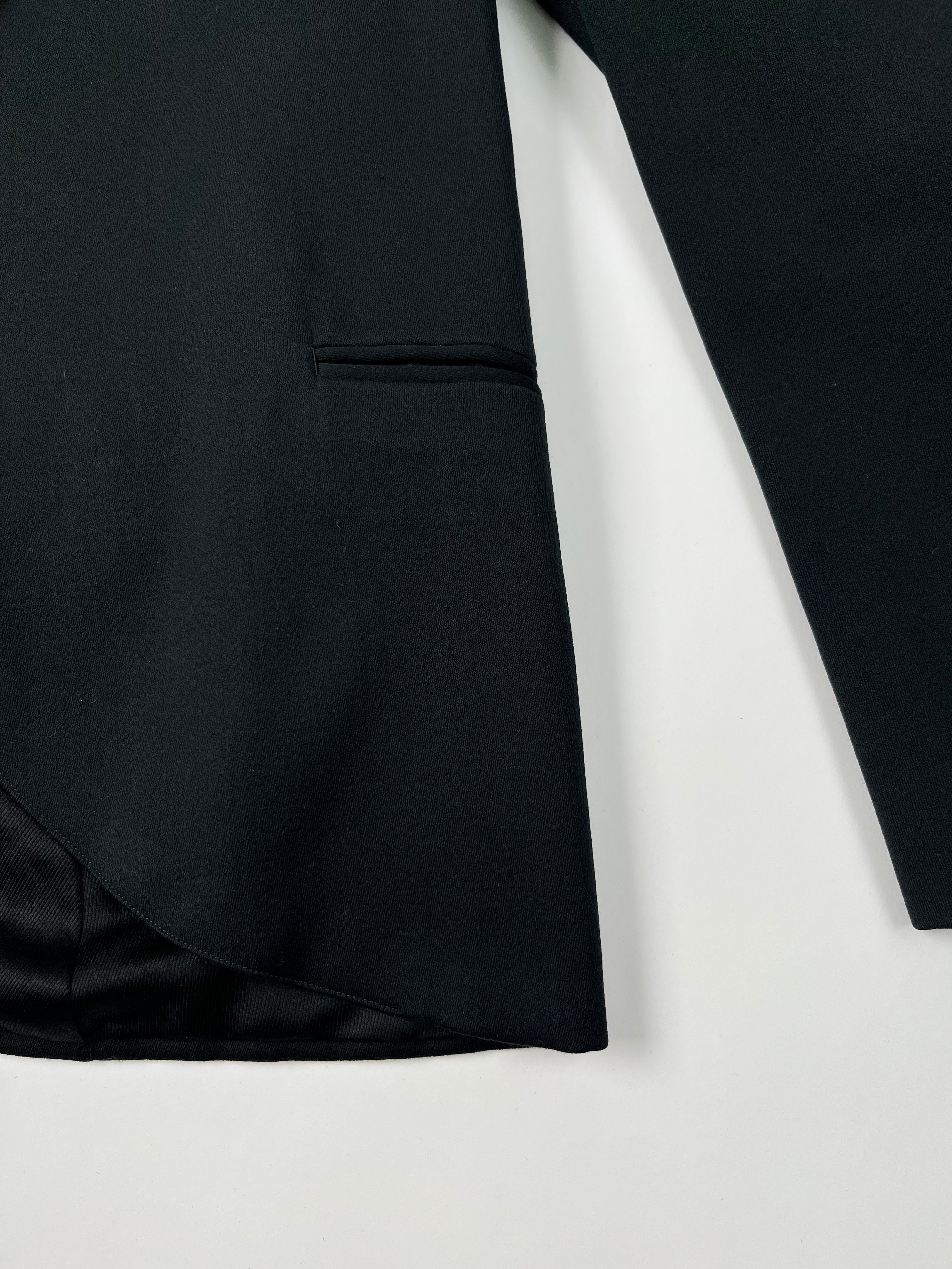 1910s Heidelberg, Wolff & Co. Distressed Black Satin Dress Jacket & Vest Set - Black - 38R