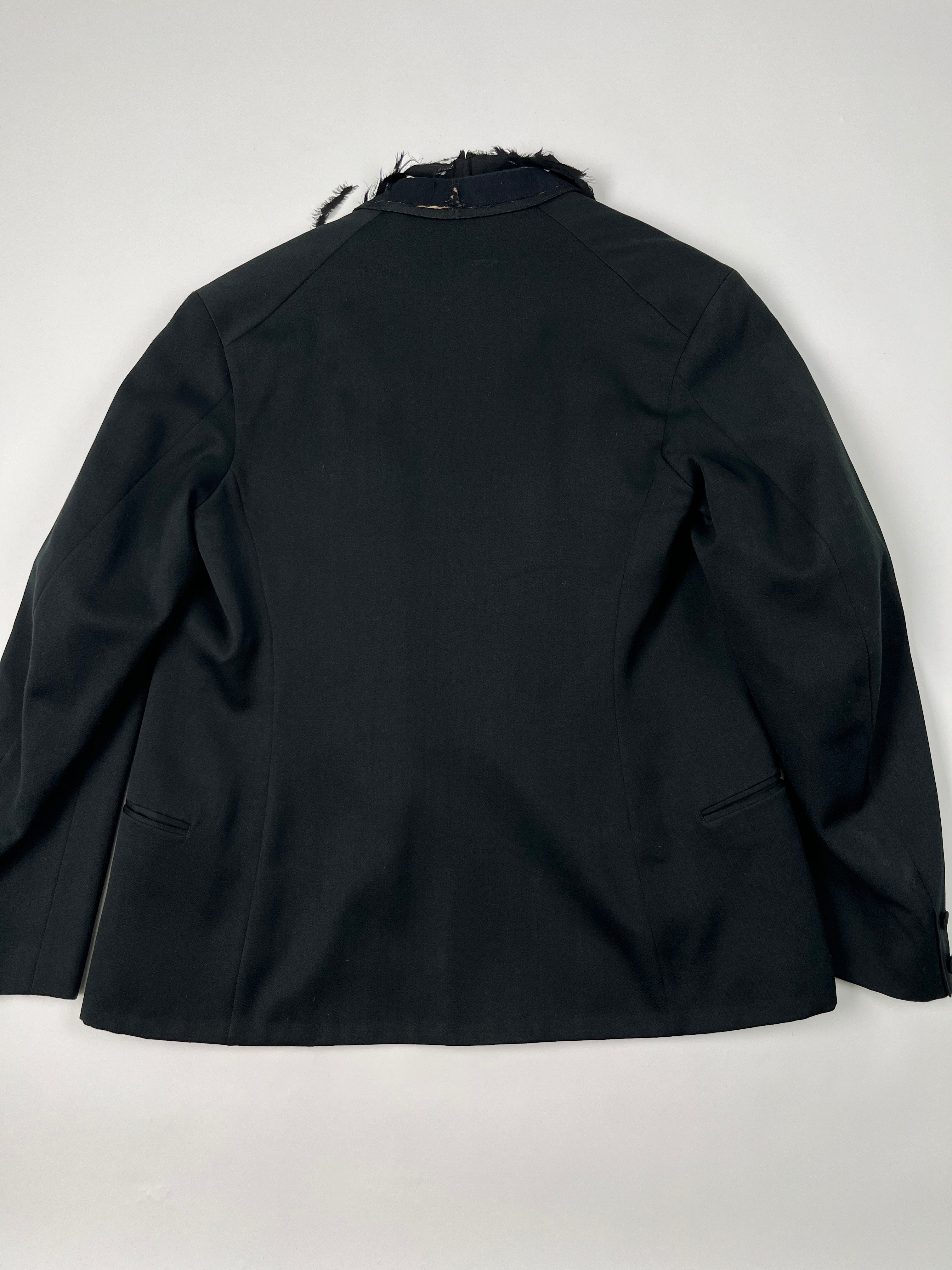 1910s Heidelberg, Wolff & Co. Distressed Black Satin Dress Jacket & Vest Set - Black - 38R