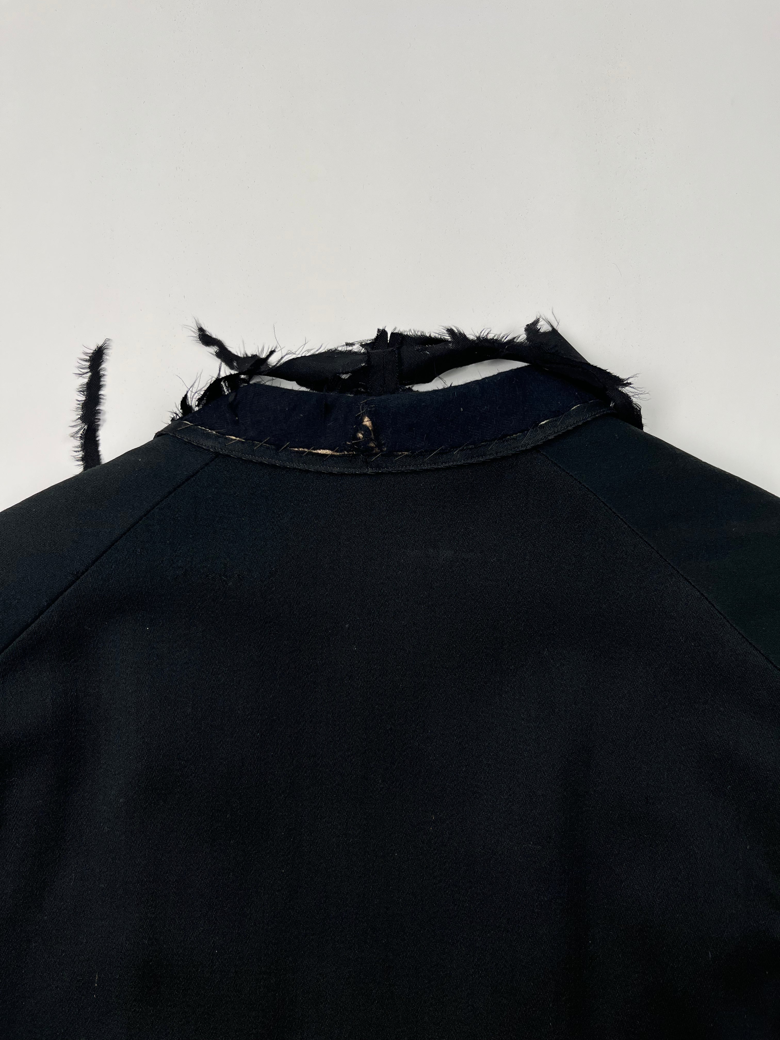 1910s Heidelberg, Wolff & Co. Distressed Black Satin Dress Jacket & Vest Set - Black - 38R