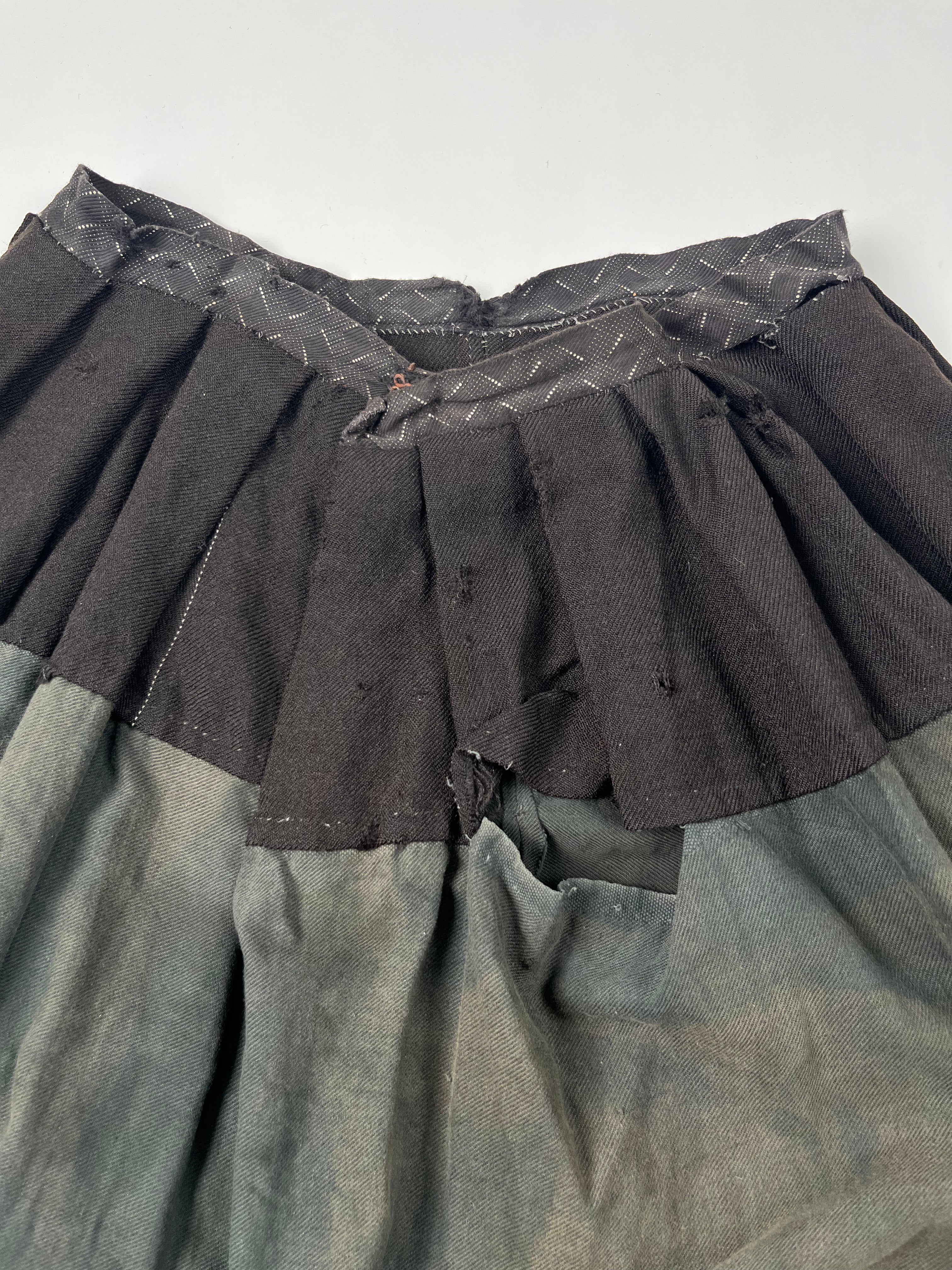 1910/20s French Peasant Skirt - Faded Black - 32