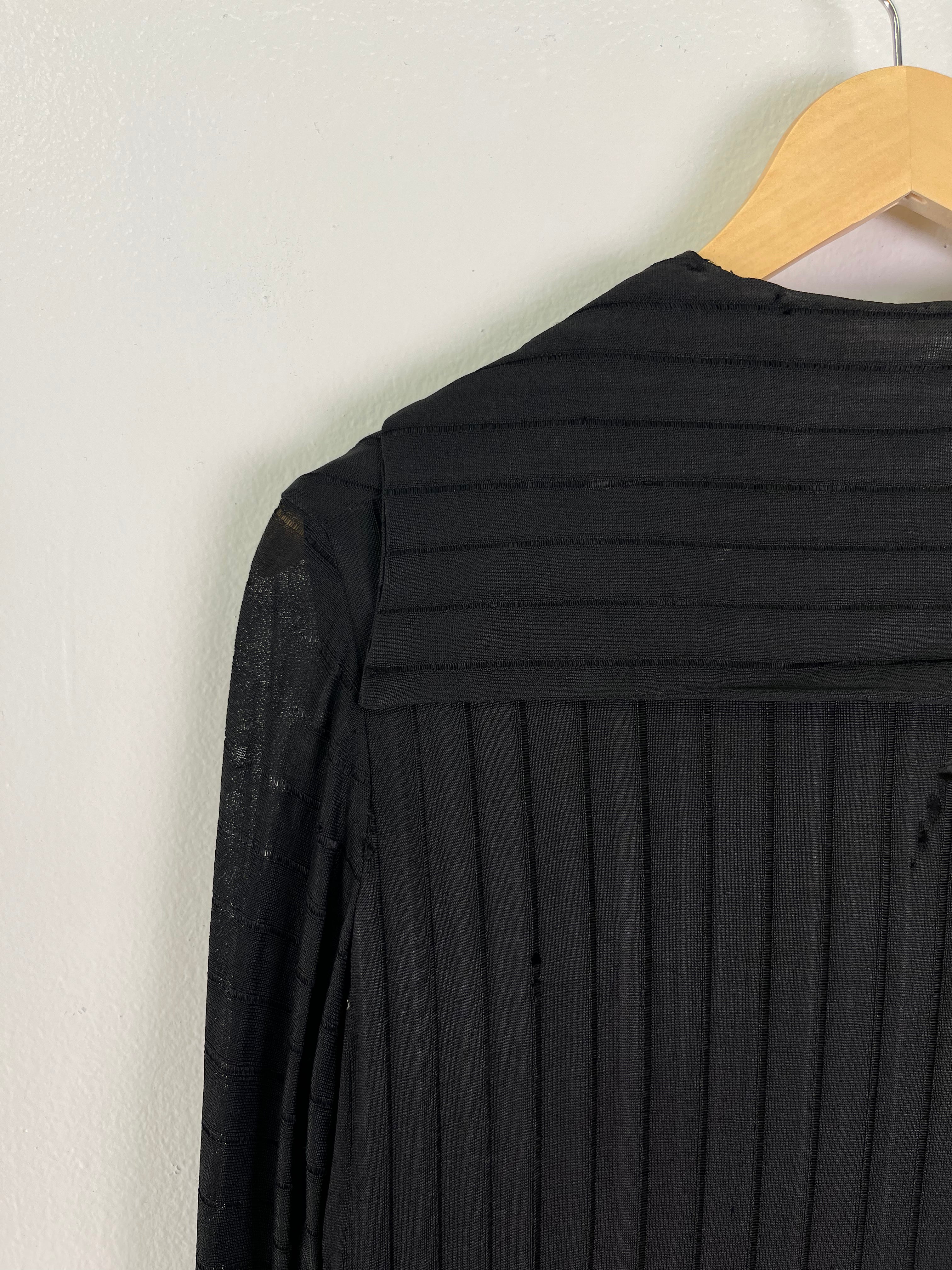 1920s French Distressed Flapper Dress - Black/Faded Black