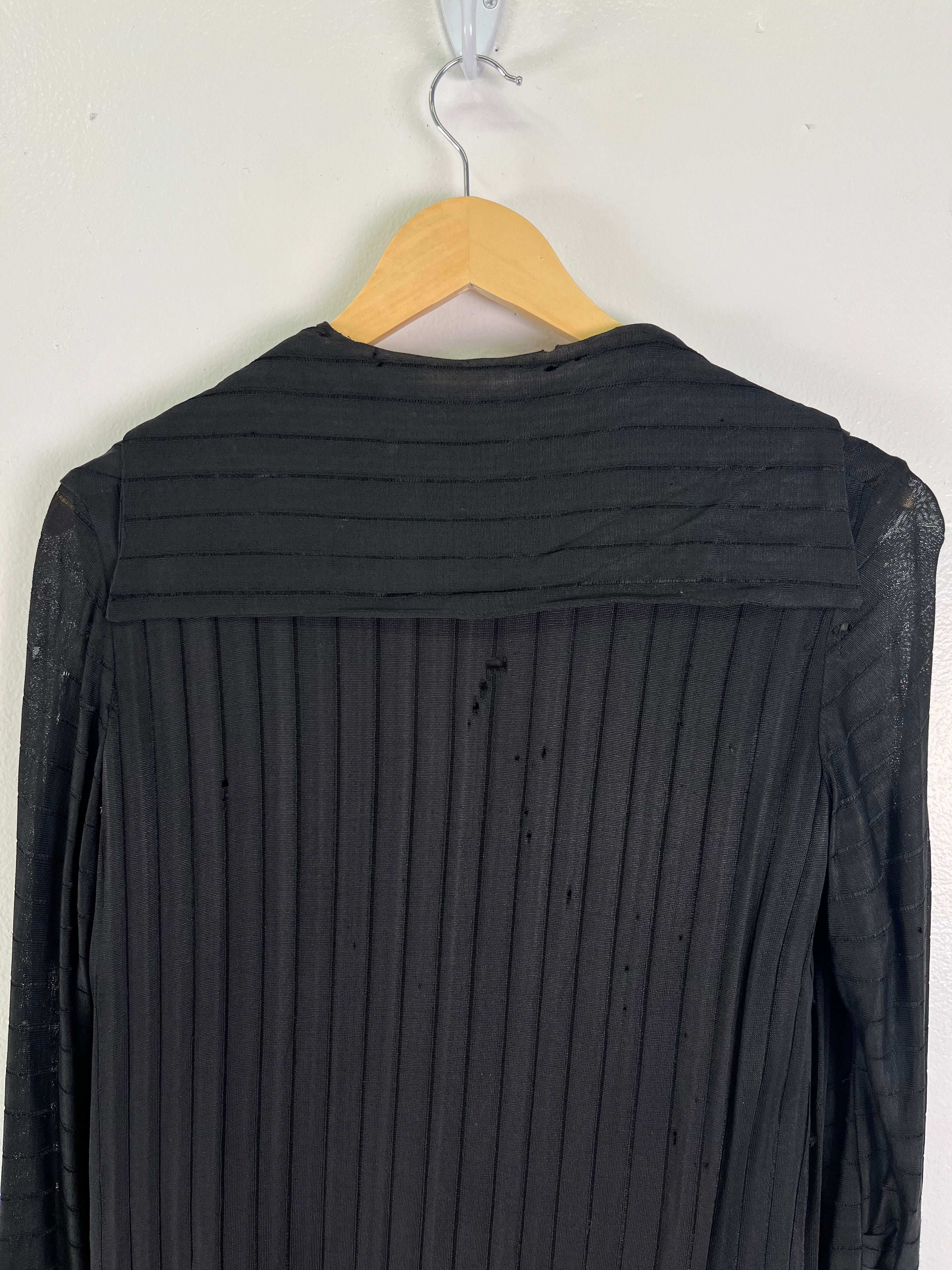 1920s French Distressed Flapper Dress - Black/Faded Black