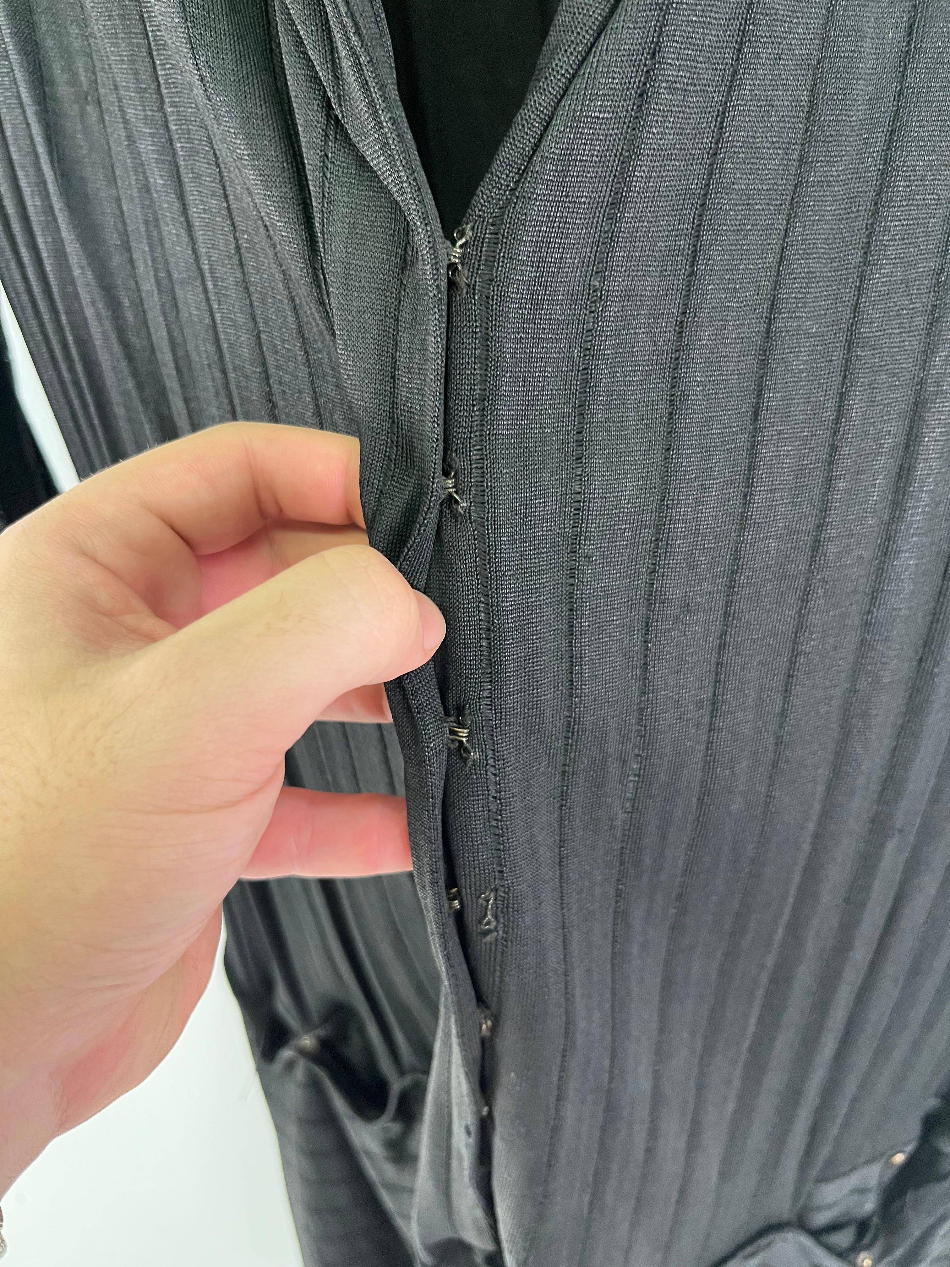 1920s French Distressed Flapper Dress - Black/Faded Black