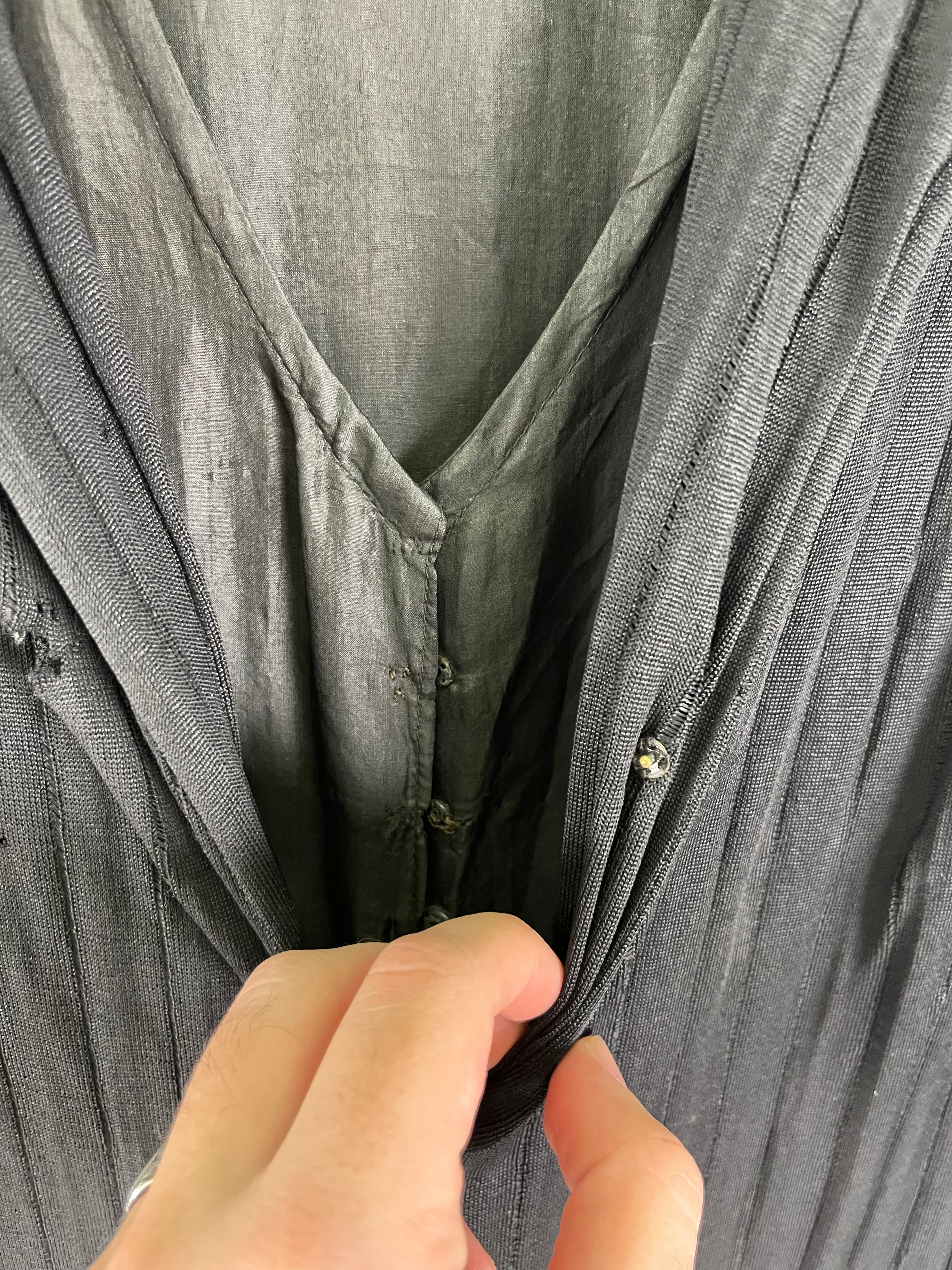 1920s French Distressed Flapper Dress - Black/Faded Black